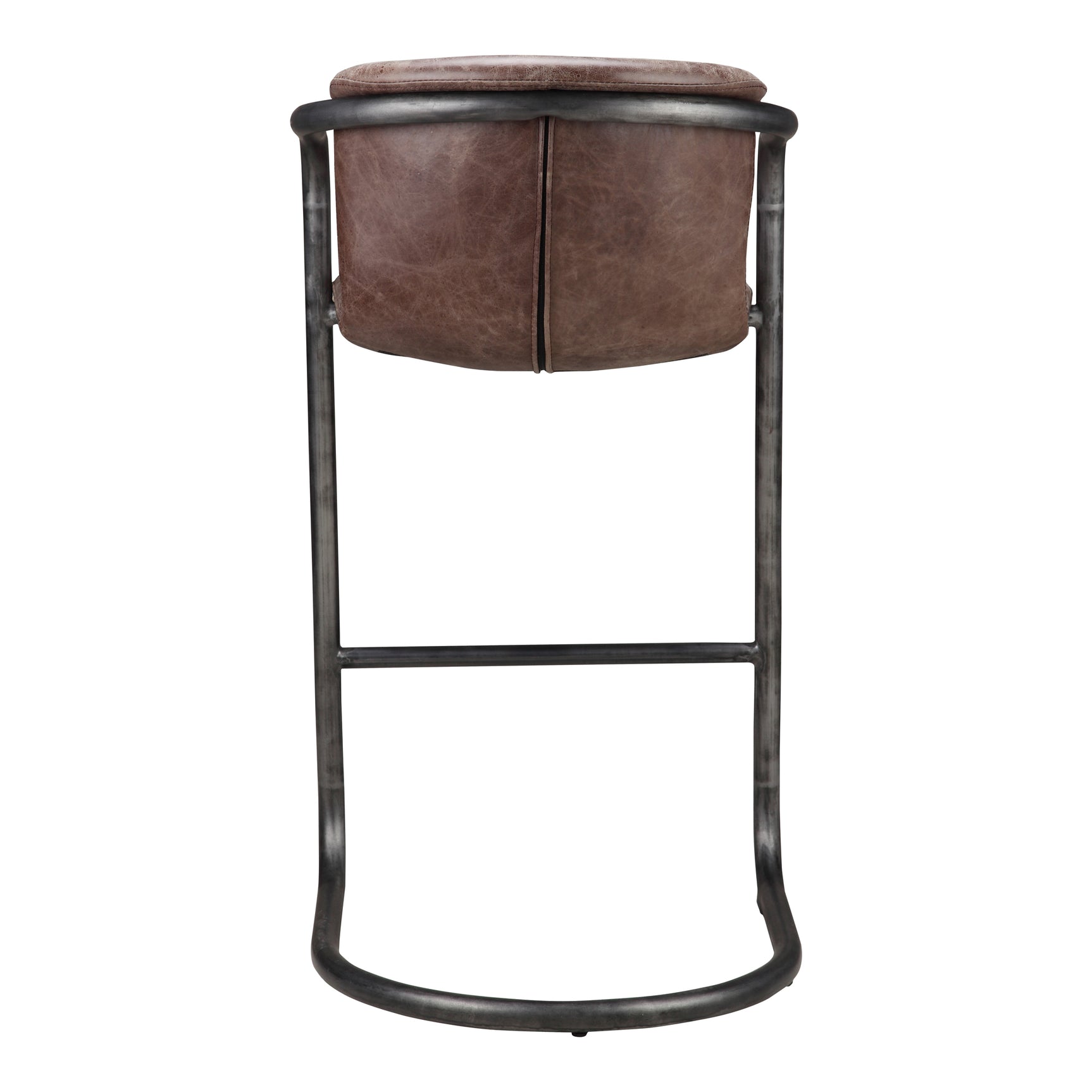 Freeman Brown Leather Barstool (Set of 2) - Ornate Home