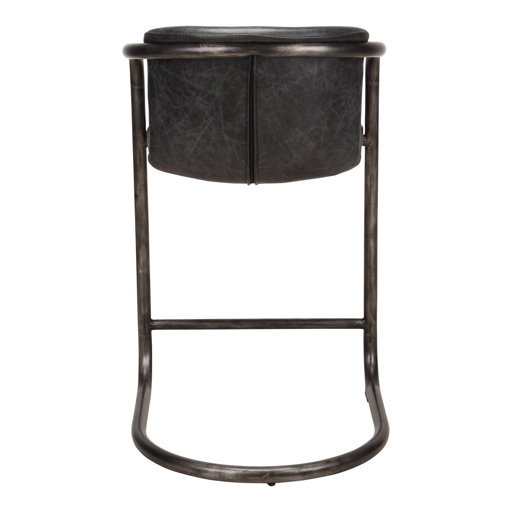 Freeman Onyx Black Leather Counter Stool (Set of 2) - Ornate Home