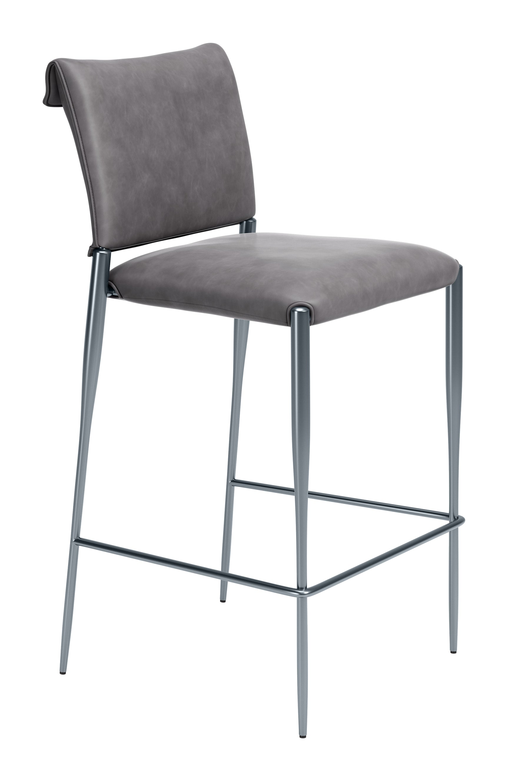 Freesia Charcoal Gray Barstool (Set of 2) - Ornate Home