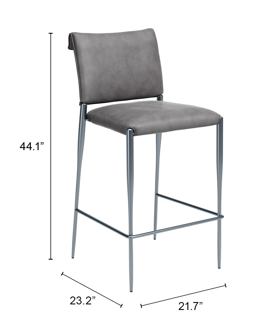 Freesia Charcoal Gray Barstool (Set of 2) - Ornate Home