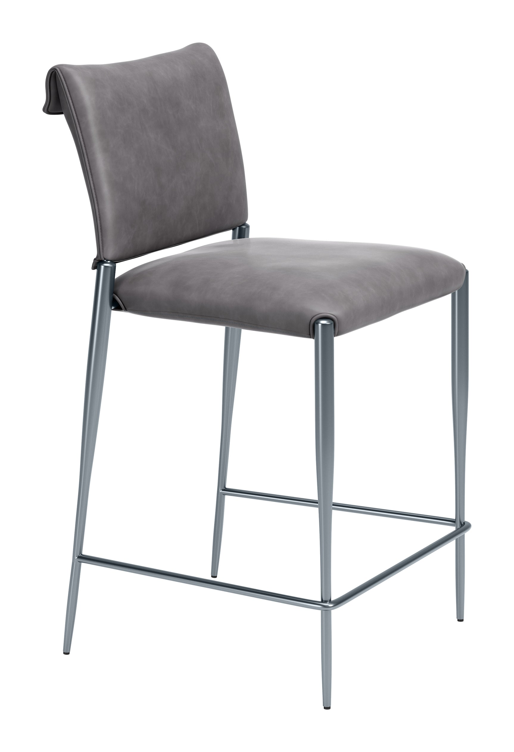 Freesia Charcoal Gray Counter Stool (Set of 2) - Ornate Home