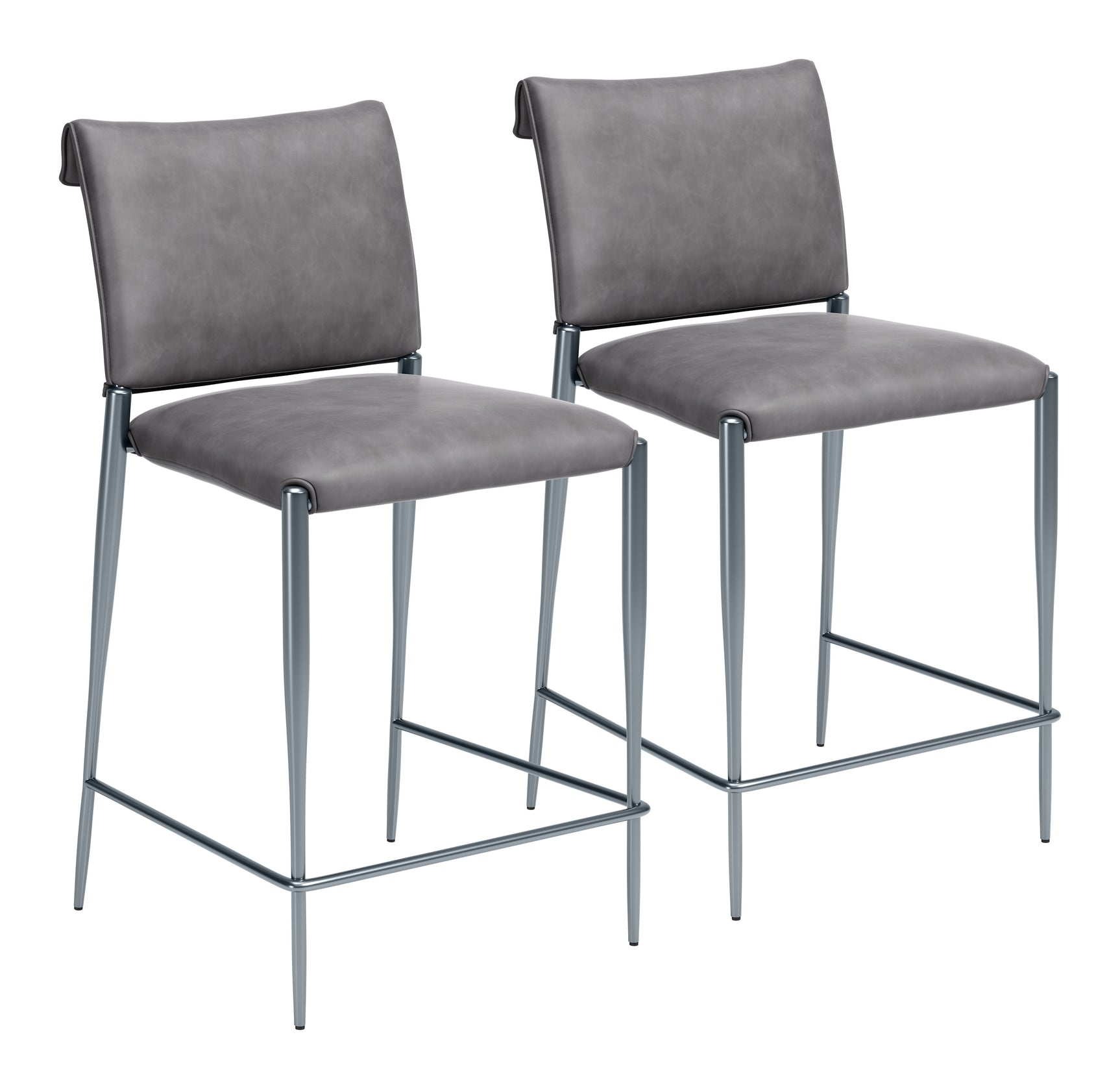 Freesia Charcoal Gray Counter Stool (Set of 2) - Ornate Home