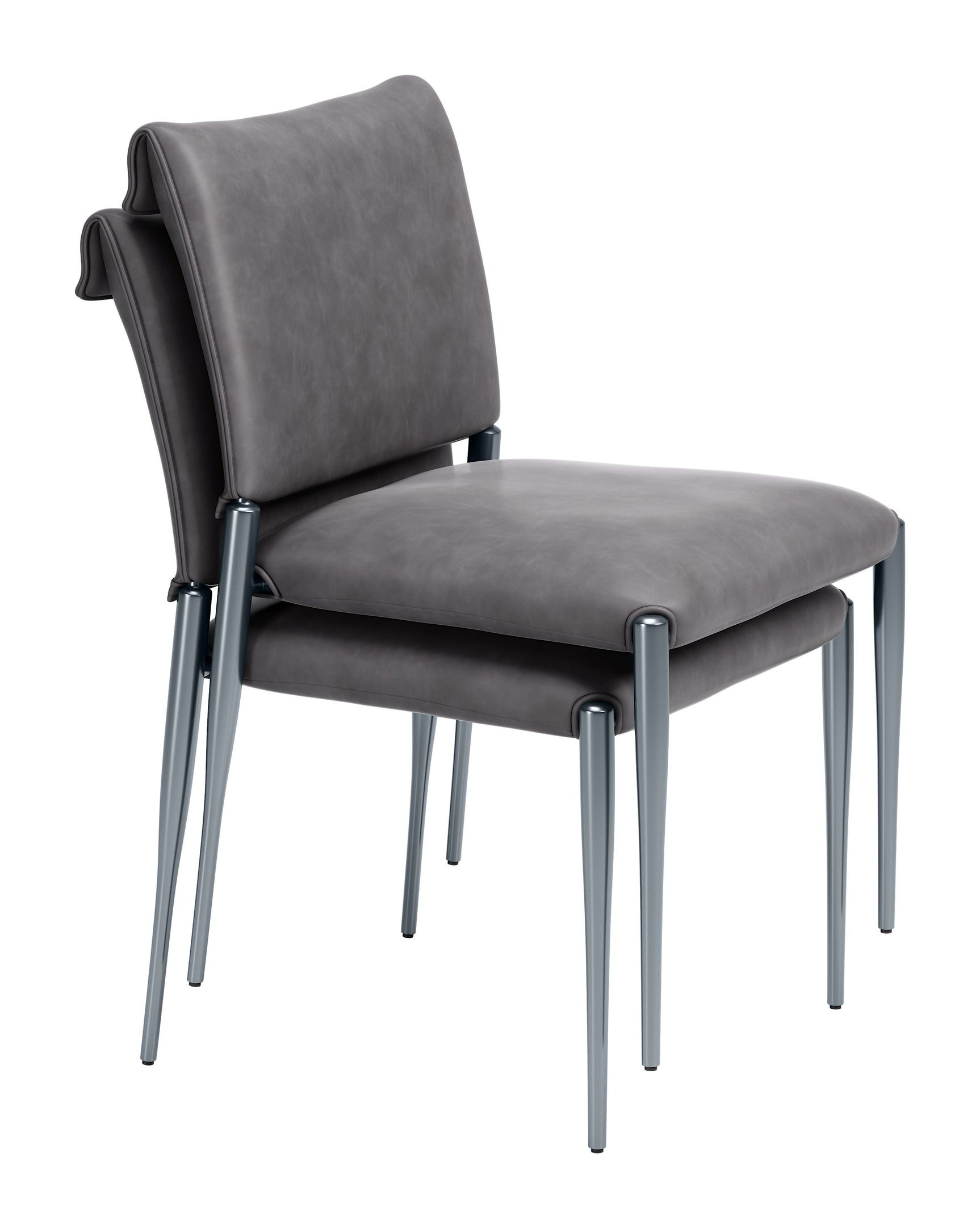 Freesia Charcoal Gray Dining Chair (Set of 2) - Ornate Home