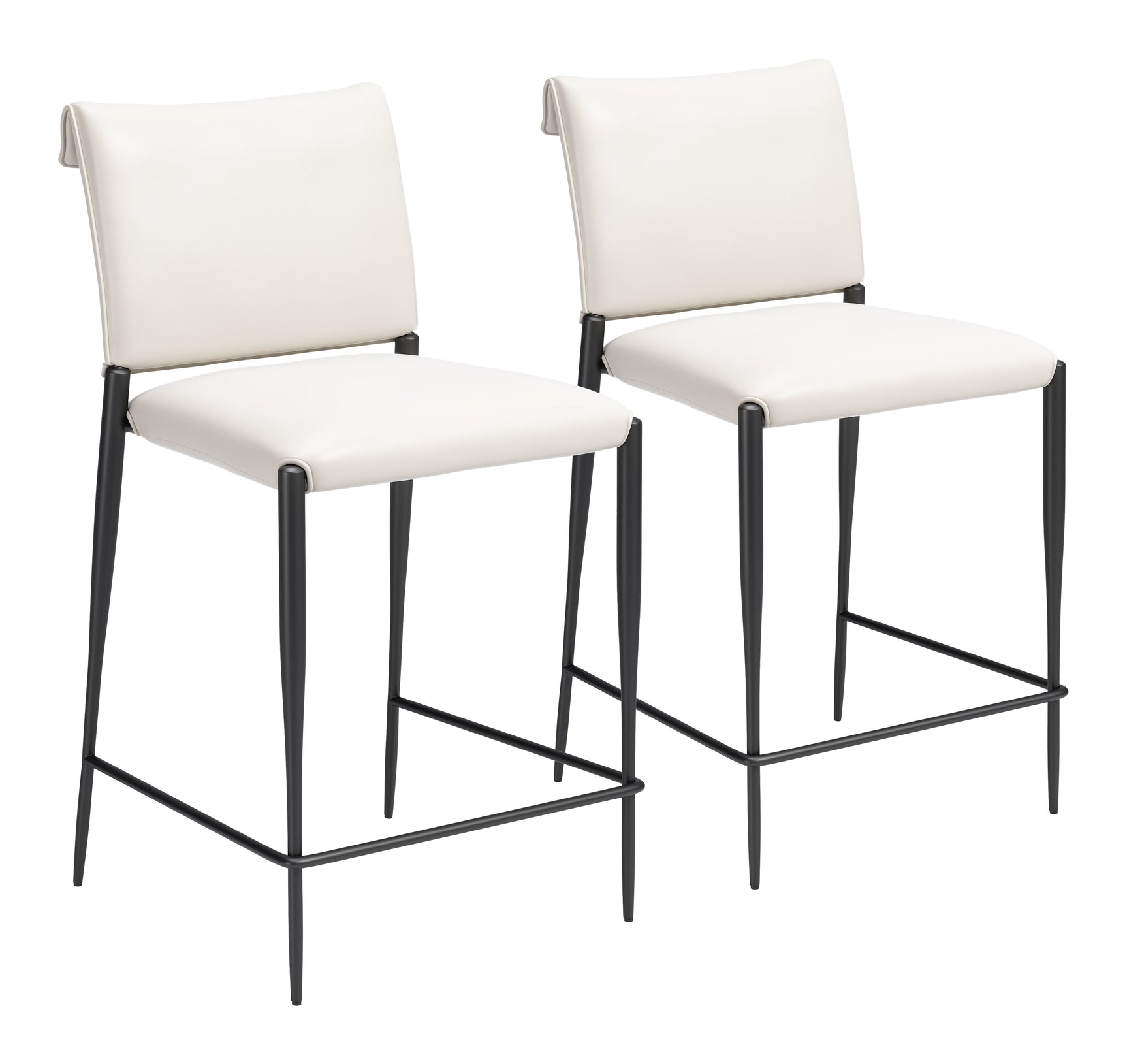 Freesia White Counter Stool (Set of 2) - Ornate Home