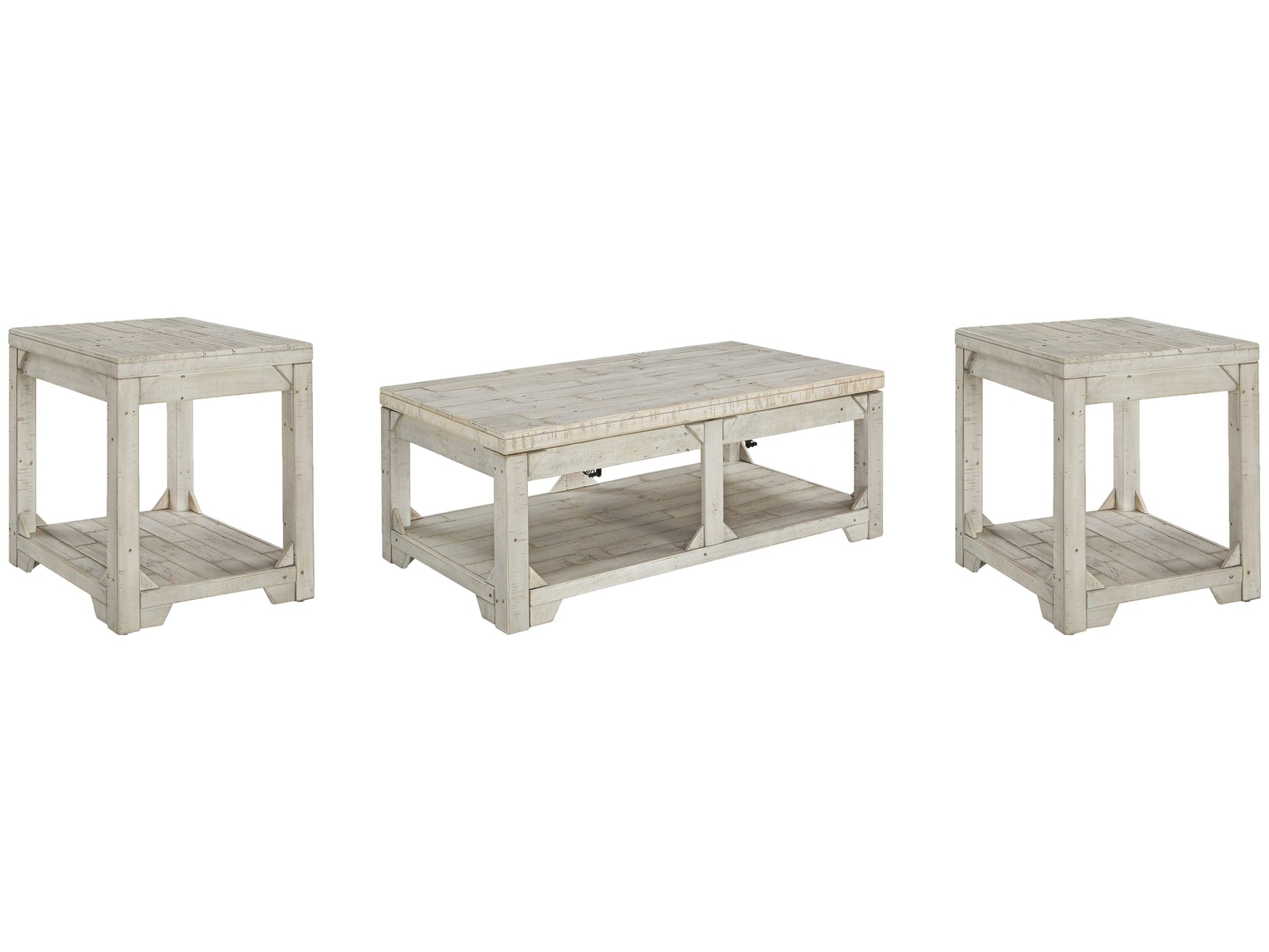 Fregine Whitewash Coffee Table and 2 End Tables (Online Special Price) - Ornate Home