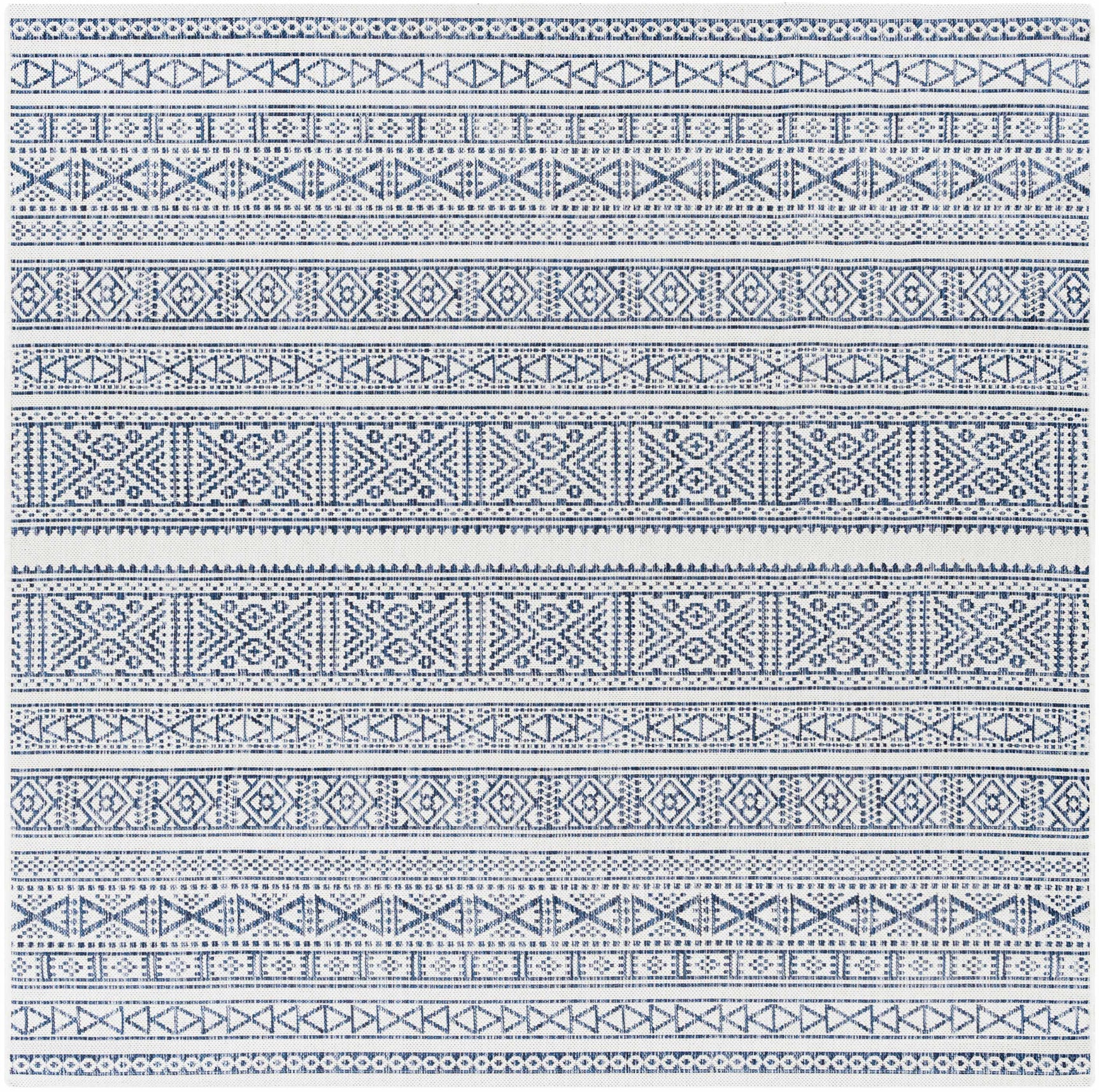 Freshwater White&Blue Outdoor Rug - Clearance - Ornate Home