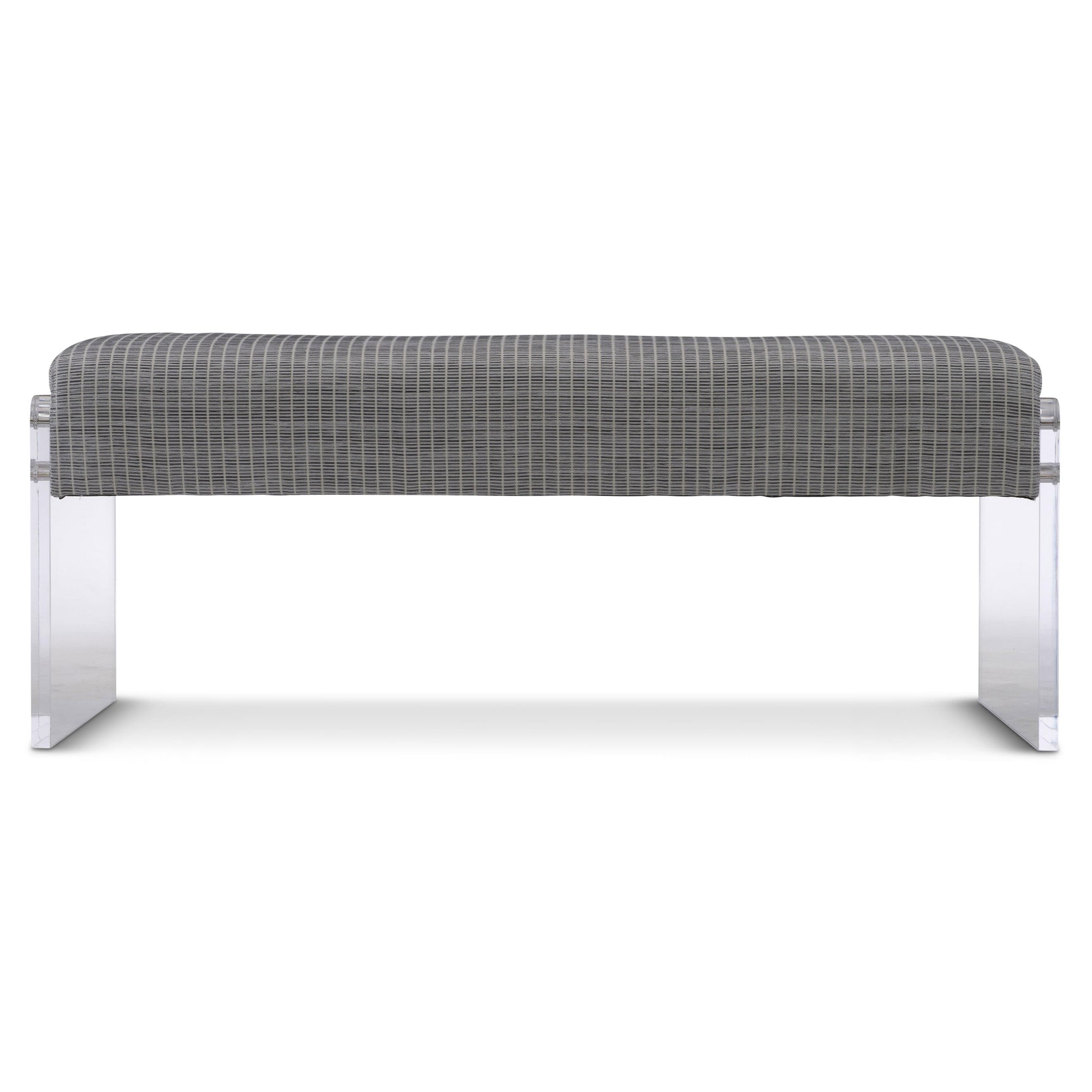 Frey Acrylic/Grey Leather Bench - Ornate Home