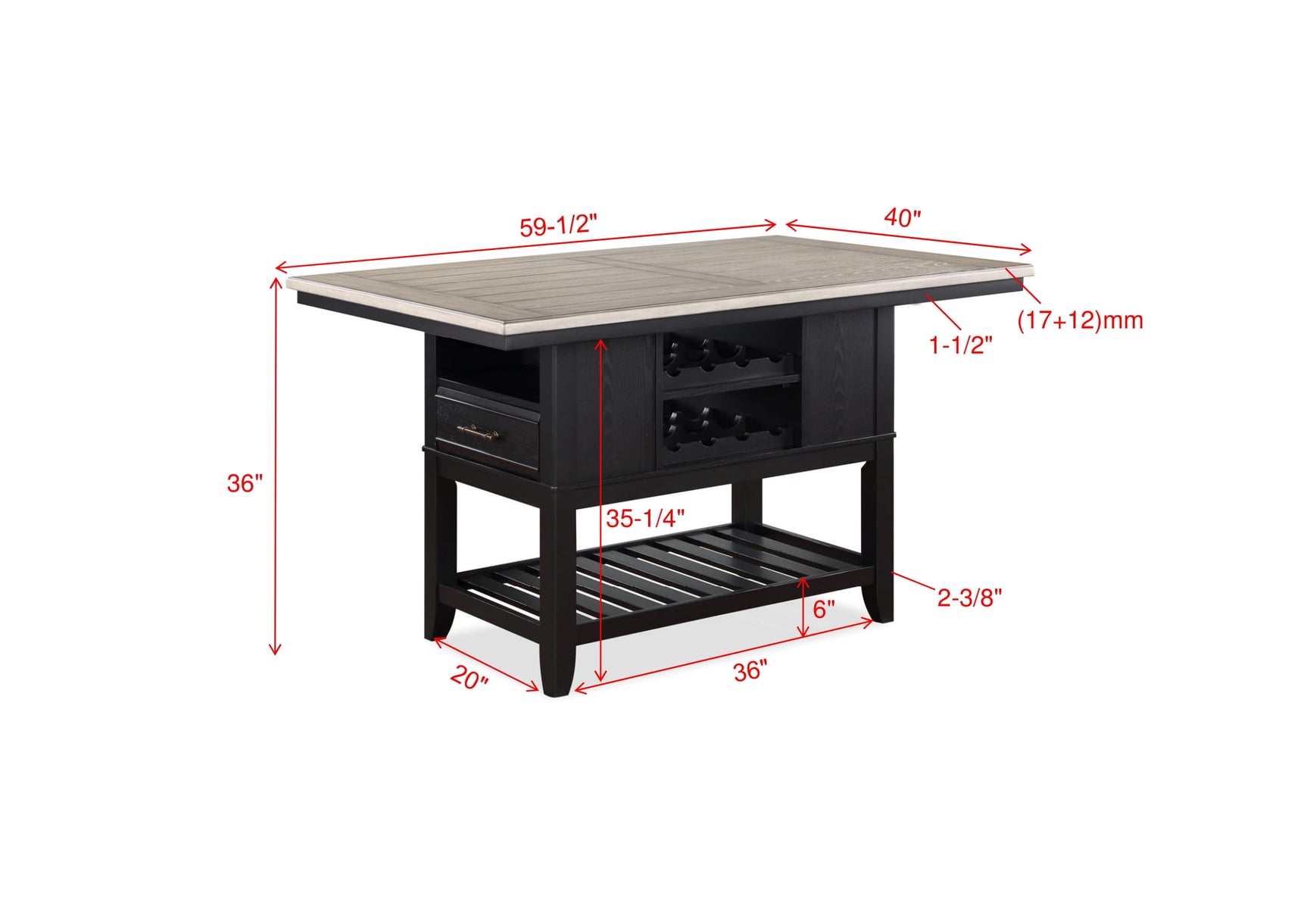 Frey Gray/Black Counter Height Dining Set - Ornate Home
