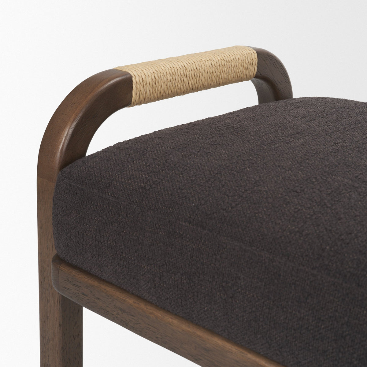 Freya Charcoal/Brown Upholstered Bench - Ornate Home
