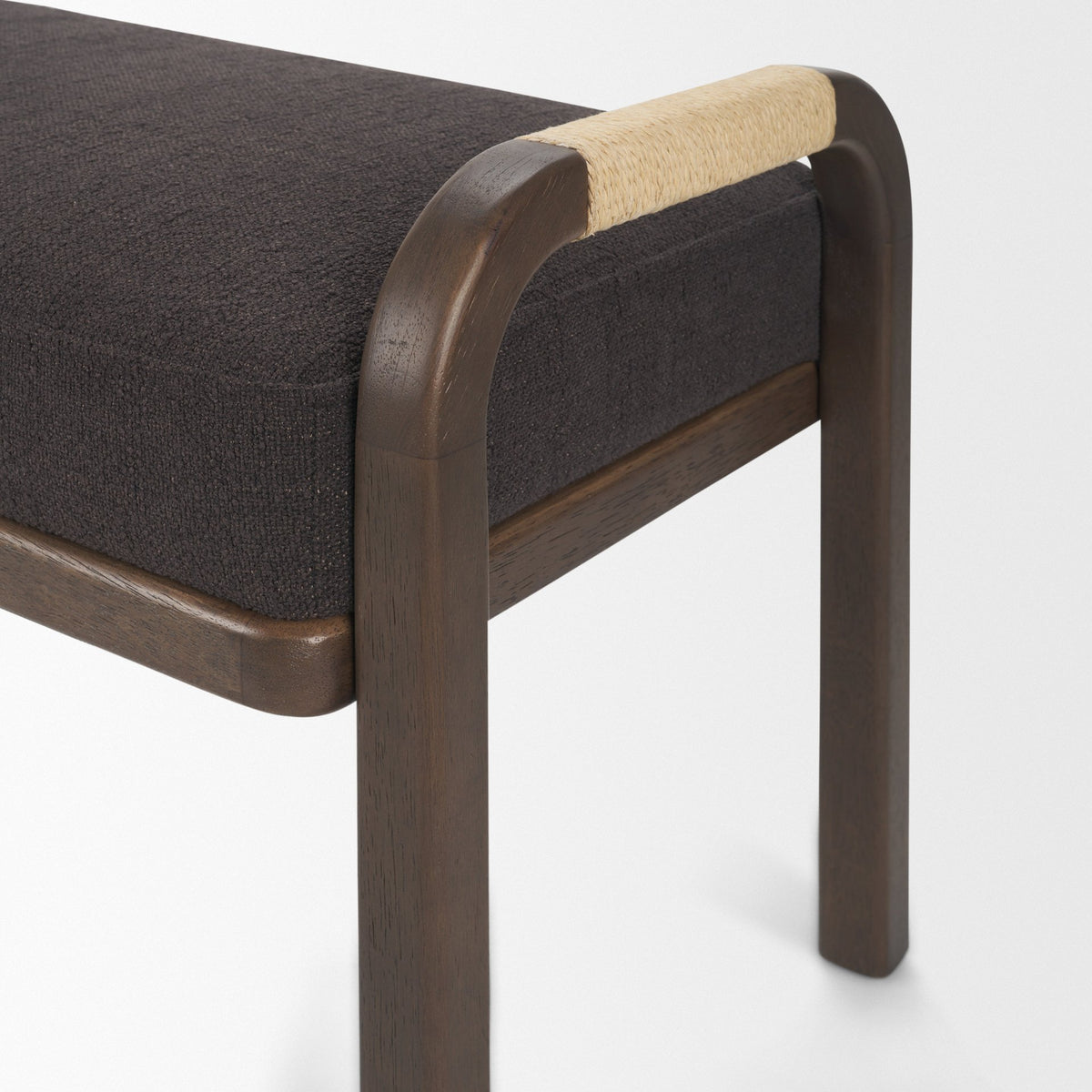 Freya Charcoal/Brown Upholstered Bench - Ornate Home