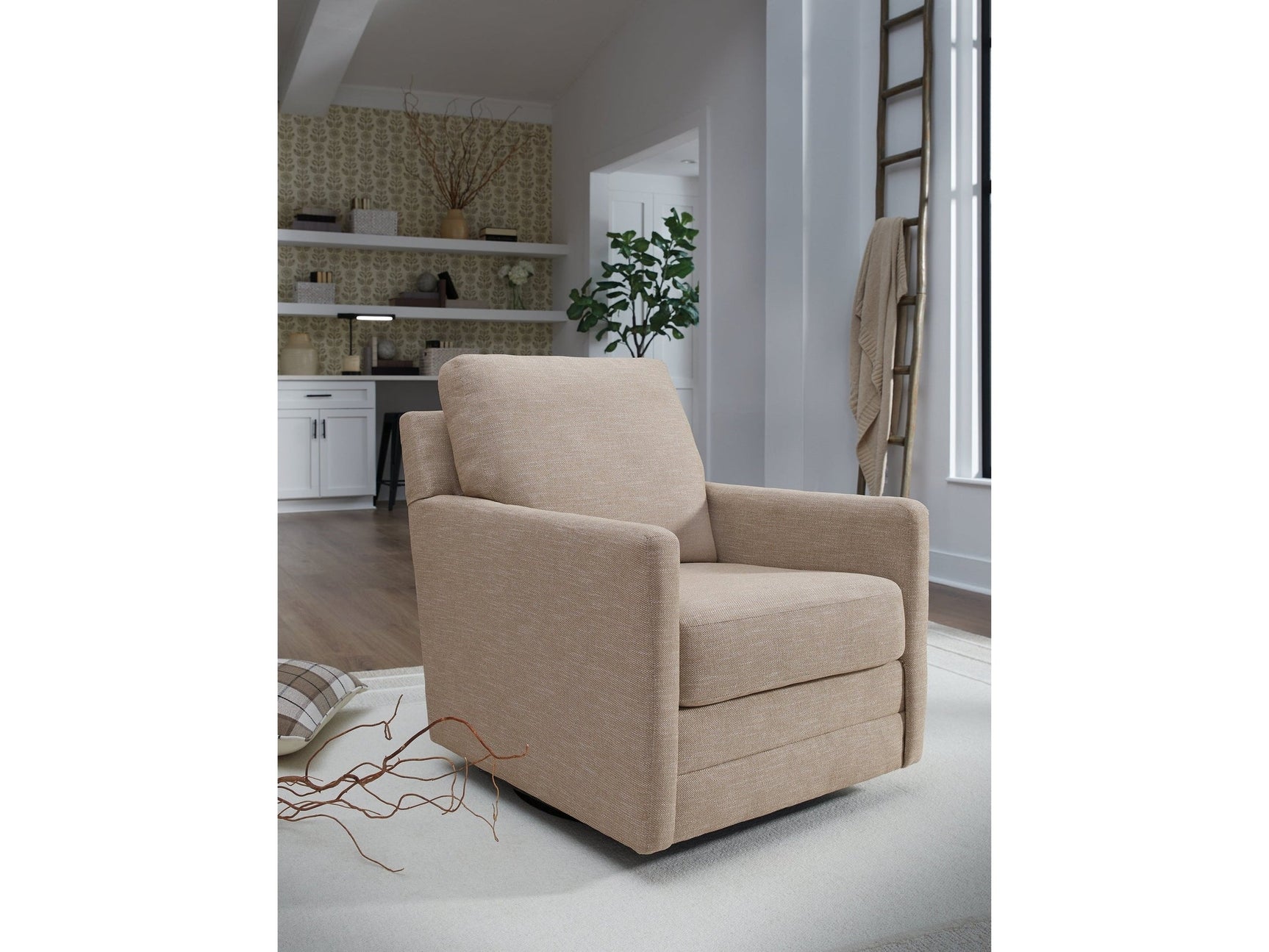 Freybourne Next-Gen Nuvella Twill Swivel Accent Chair (Online Special Price) - Ornate Home