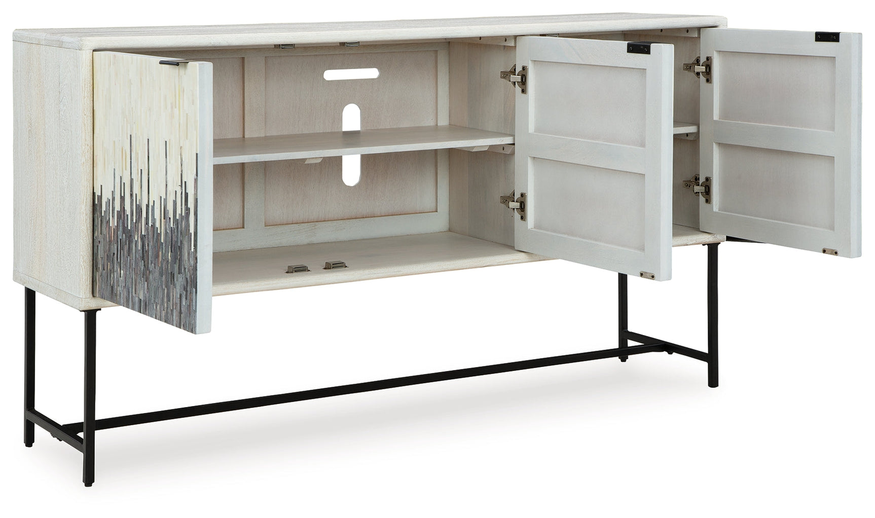 Freyton White/Gray Accent Cabinet - Ornate Home