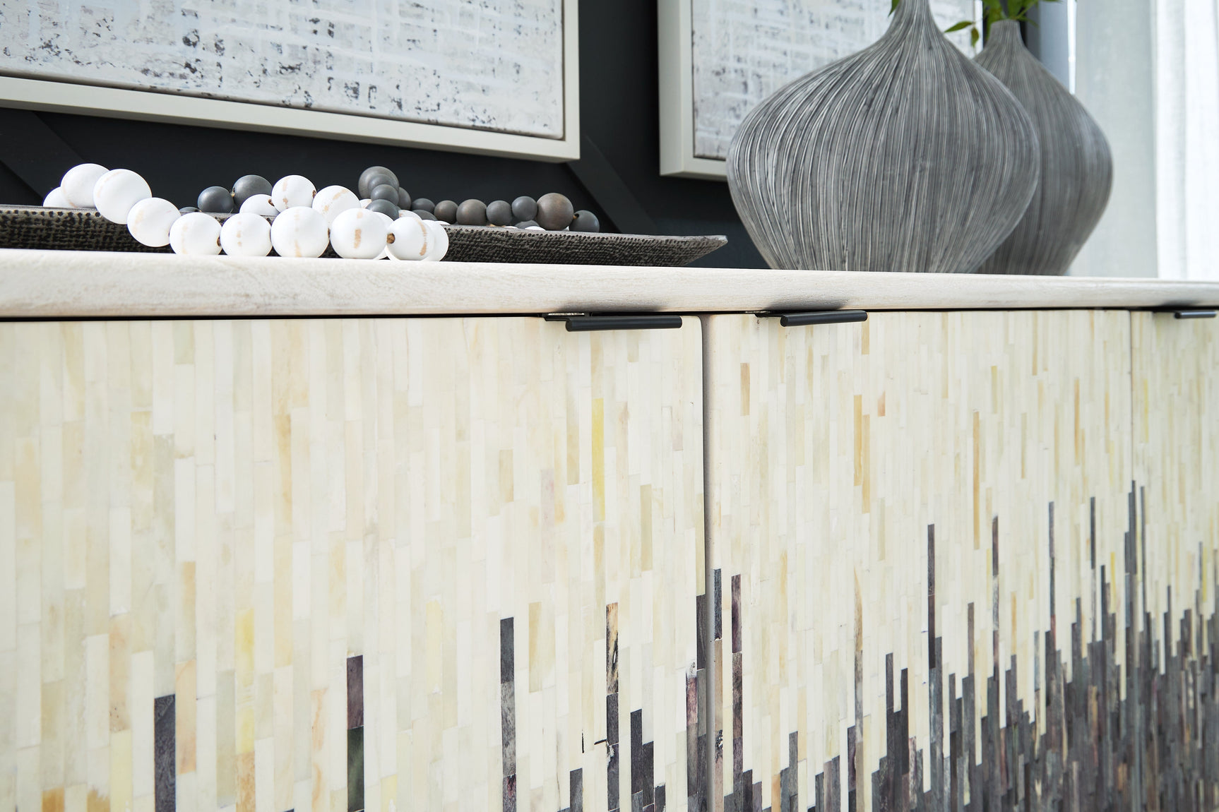 Freyton White/Gray Accent Cabinet - Ornate Home