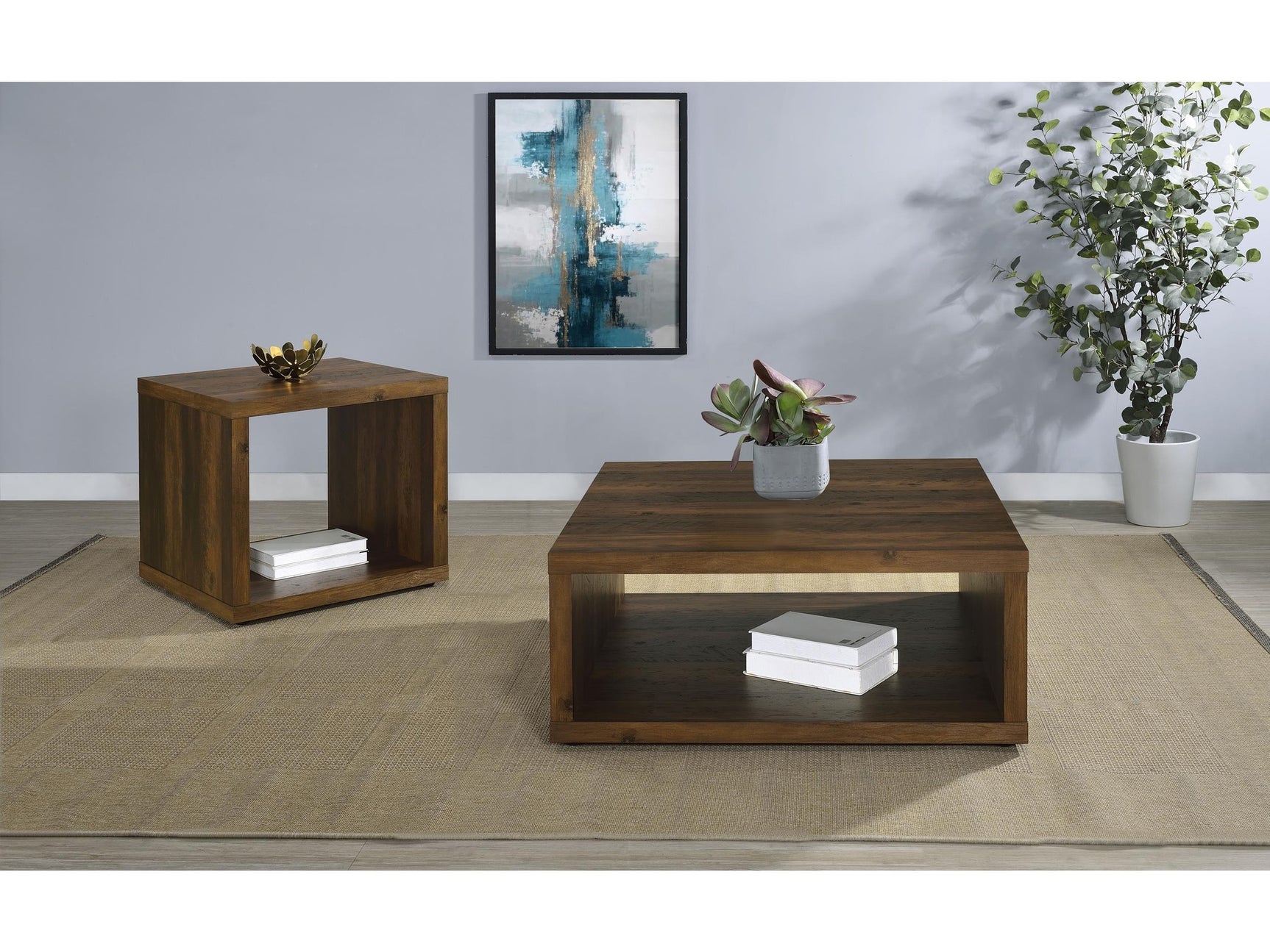 Frisco Dark Pine 2-piece Coffee and End Table Set - Ornate Home