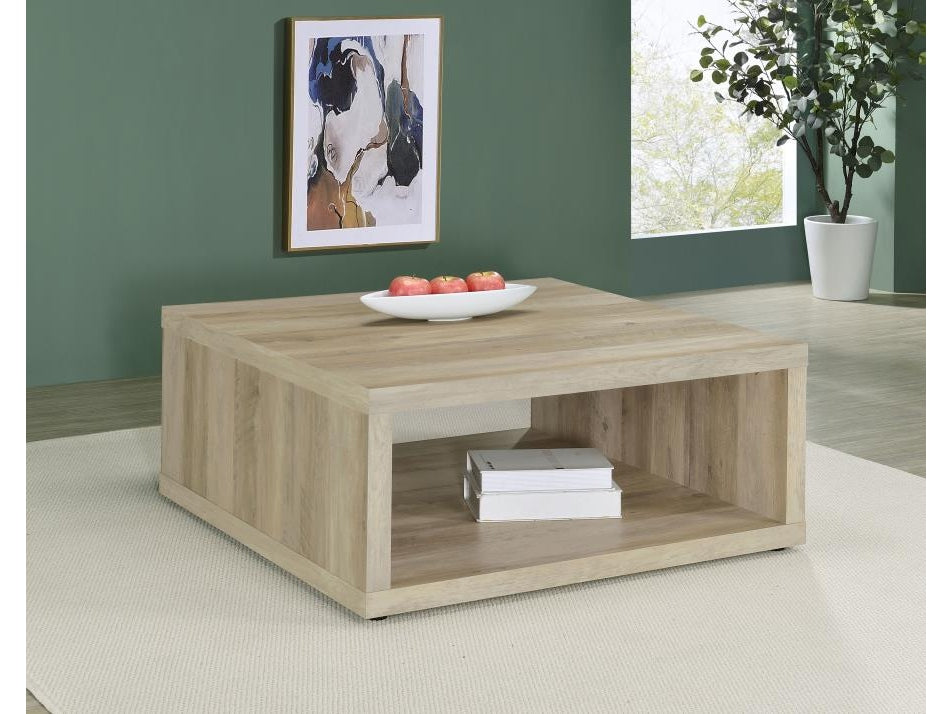 Frisco Distressed Pine Square Coffee Table - Ornate Home