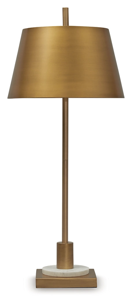 Fritzburn Gold Finish/White Table Lamp - Ornate Home