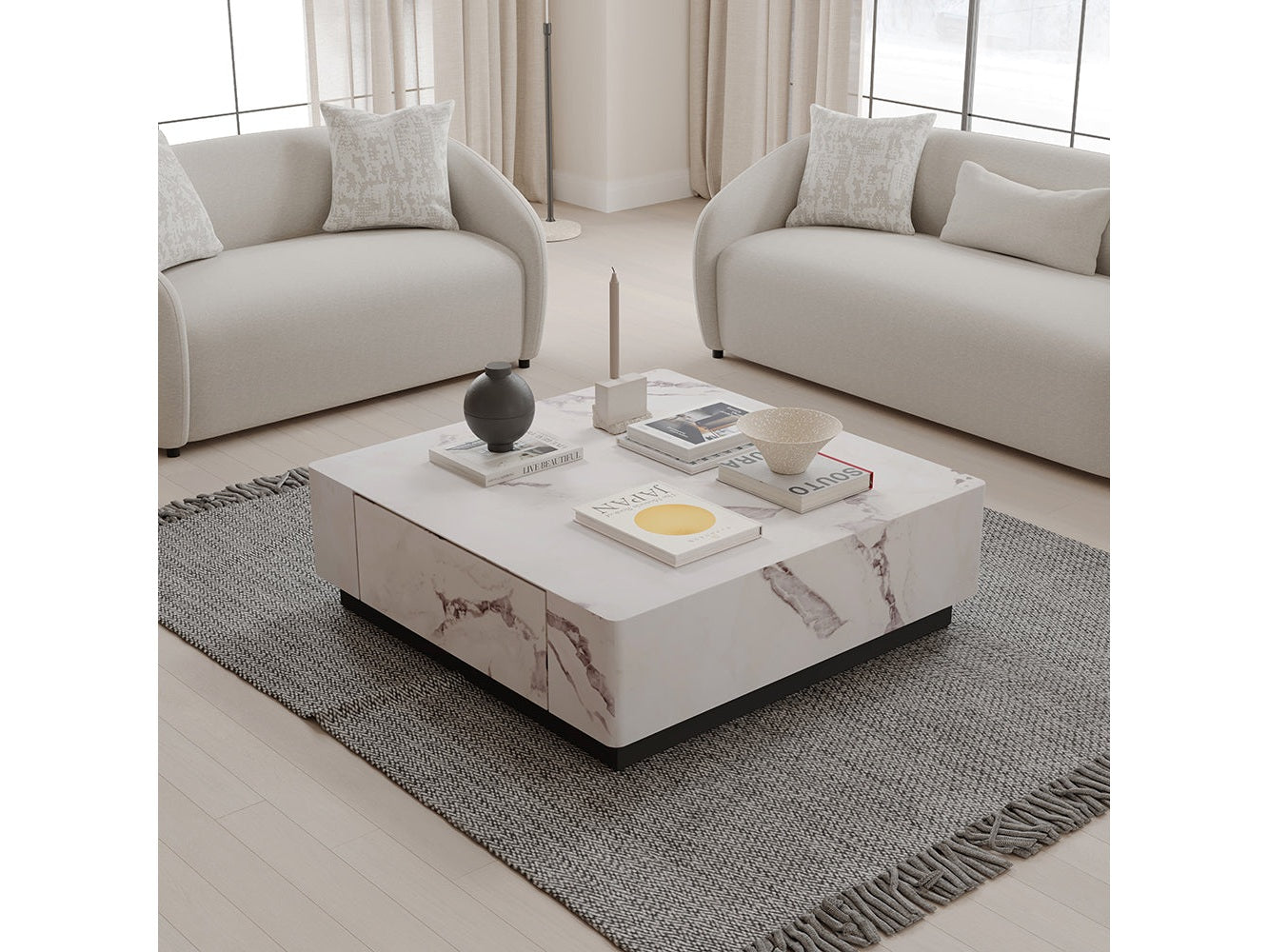 Fritzy Engineered Stone Coffee Table - Ornate Home
