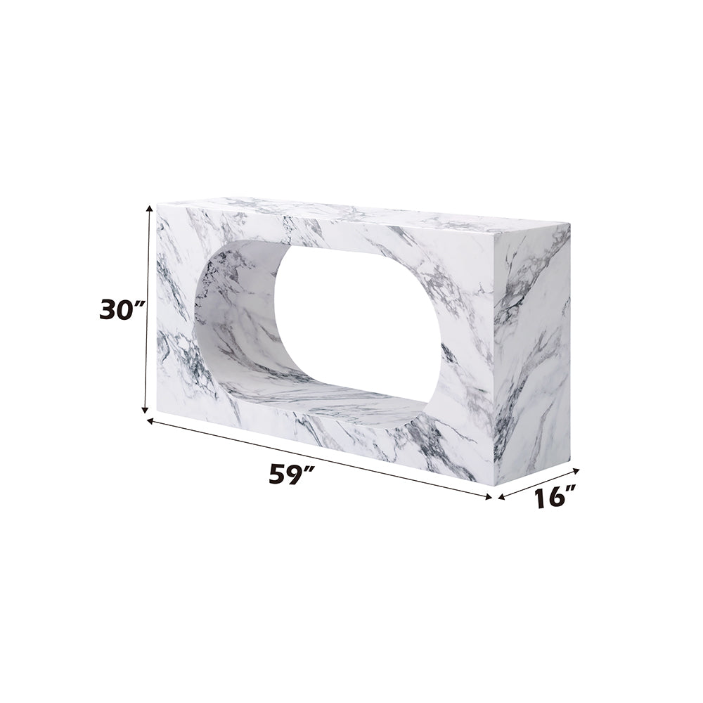 Fritzy Rectangular Engineered Stone Console Table - Ornate Home