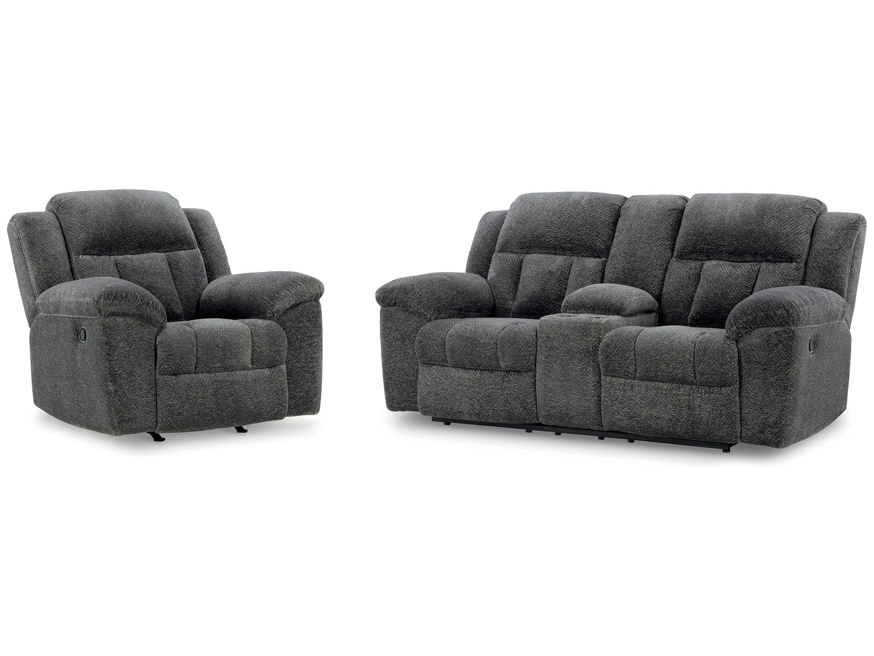 Frohn Graphite Reclining Loveseat & Recliner (Online Special Price) - Ornate Home