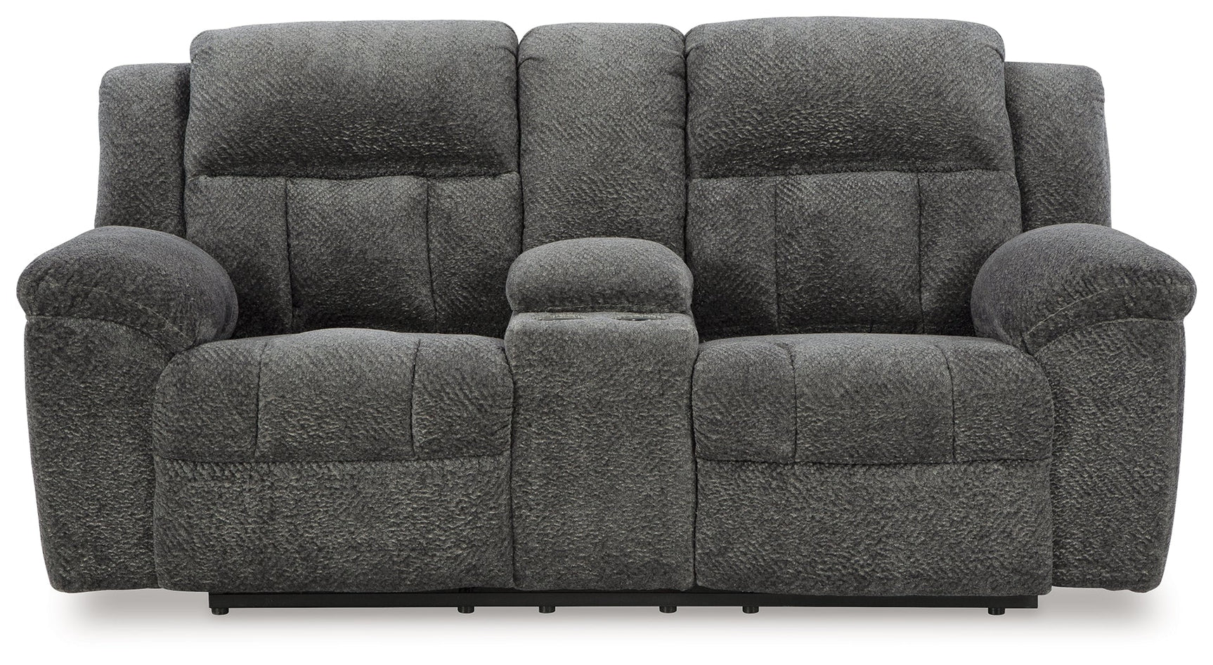 Frohn Graphite Reclining Loveseat w/Console (Online Special Price) - Ornate Home