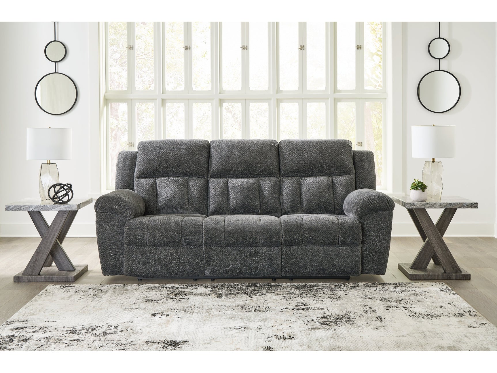 Frohn Graphite Reclining Sofa - Ornate Home
