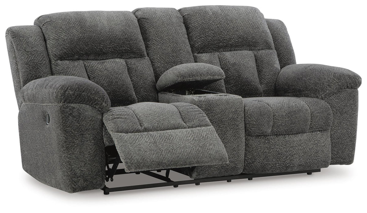 Frohn Graphite Reclining Sofa and Loveseat and 2 Recliners - Ornate Home
