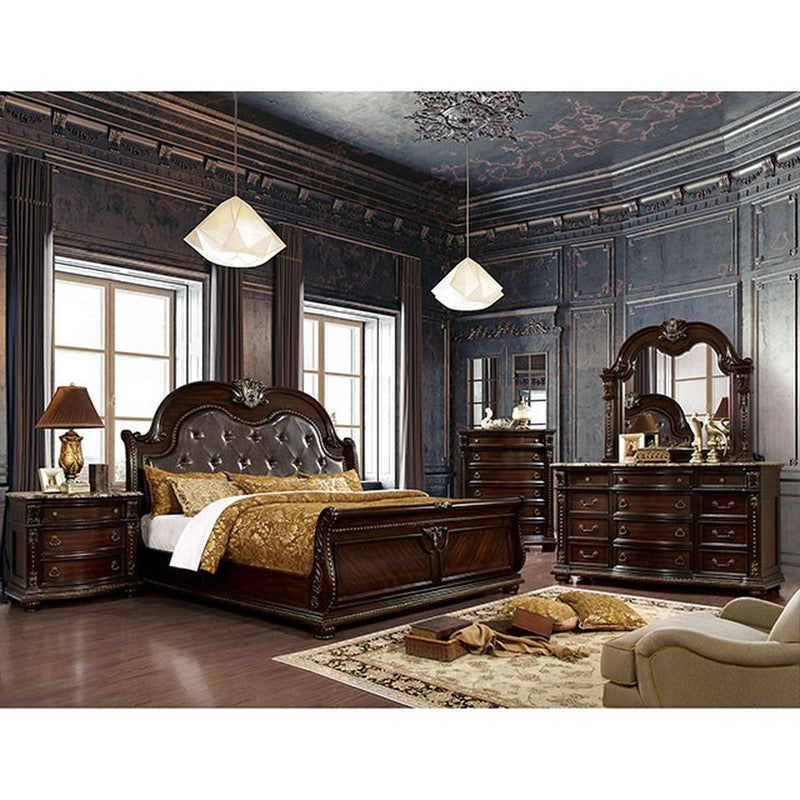 Fromberg Brown Cherry E.King Bed - Ornate Home