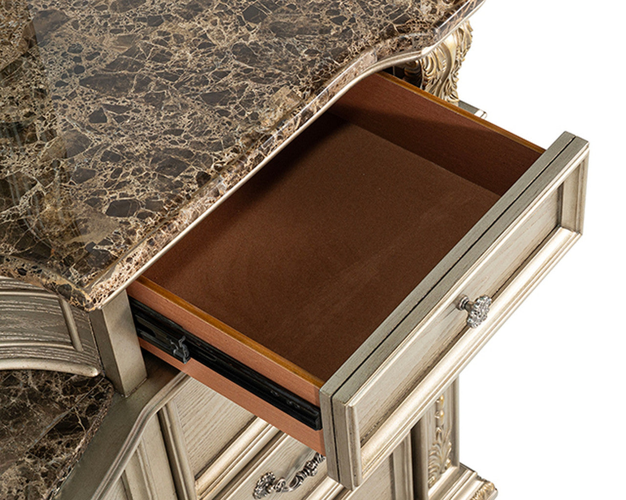 Fromberg Gold Champagne Dresser w/ Marble Top - Ornate Home