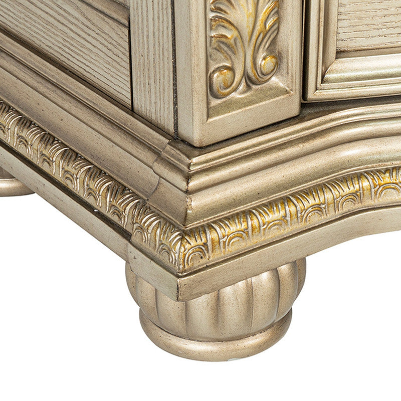 Fromberg Gold Champagne 4 Pc Queen Bedroom Set - Ornate Home