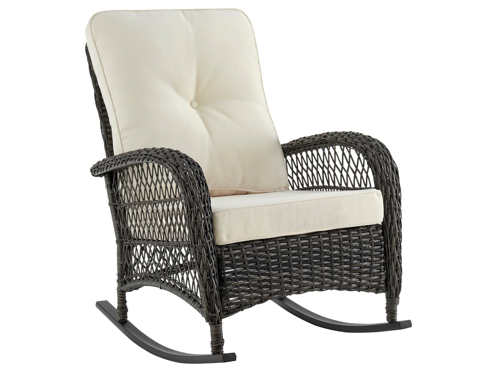Fruttuo Patio Rocking Chair with Cream Cushions - Ornate Home