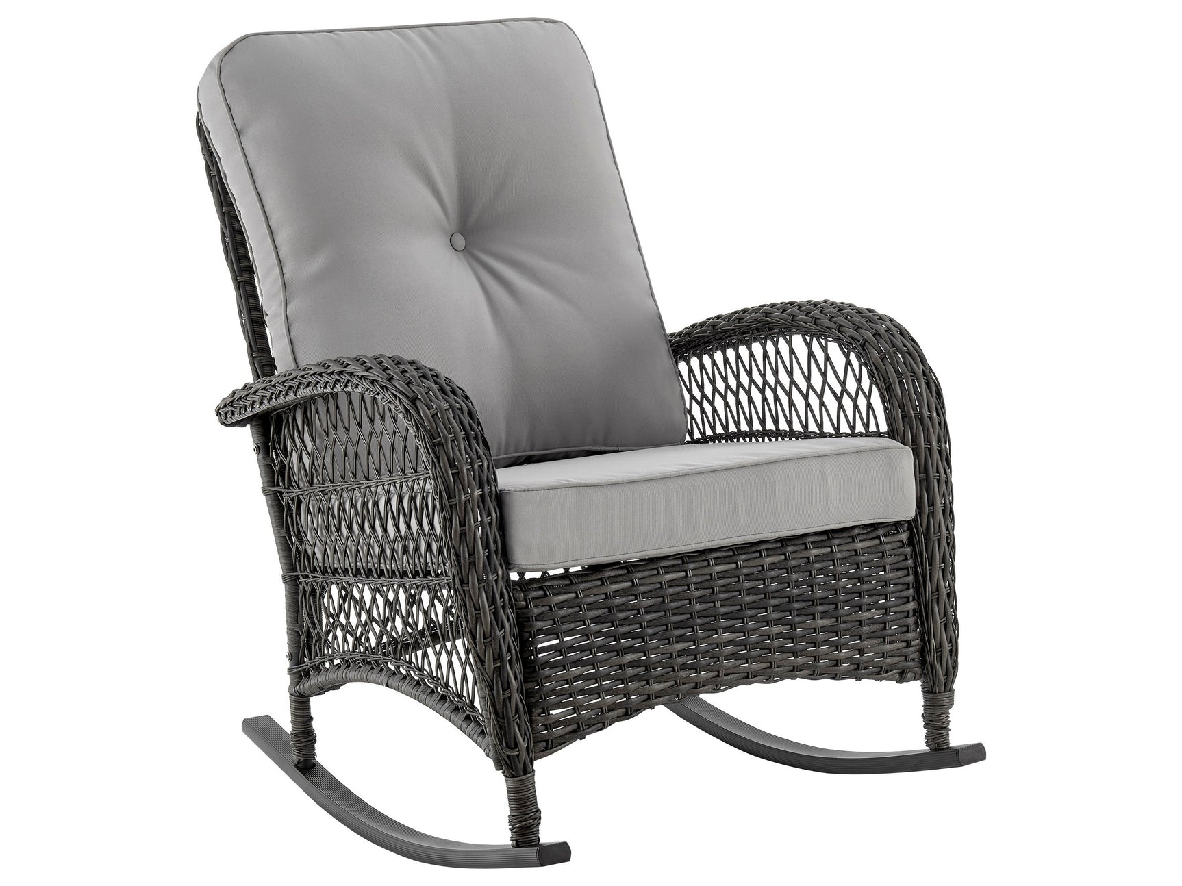 Fruttuo Patio Rocking Chair with Grey Cushions - Ornate Home