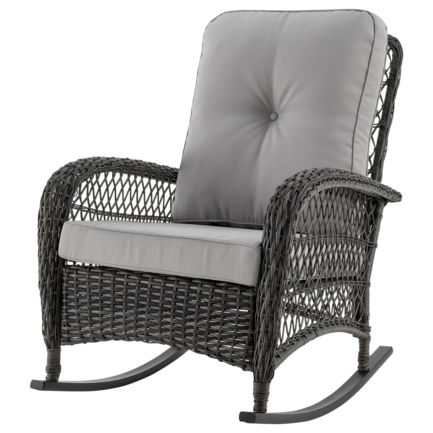 Fruttuo Patio Rocking Chair with Grey Cushions - Ornate Home