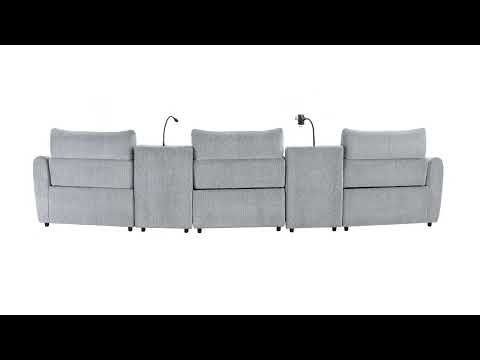 Fullar Light Gary Modular Console w/Wireless Charger - Ornate Home