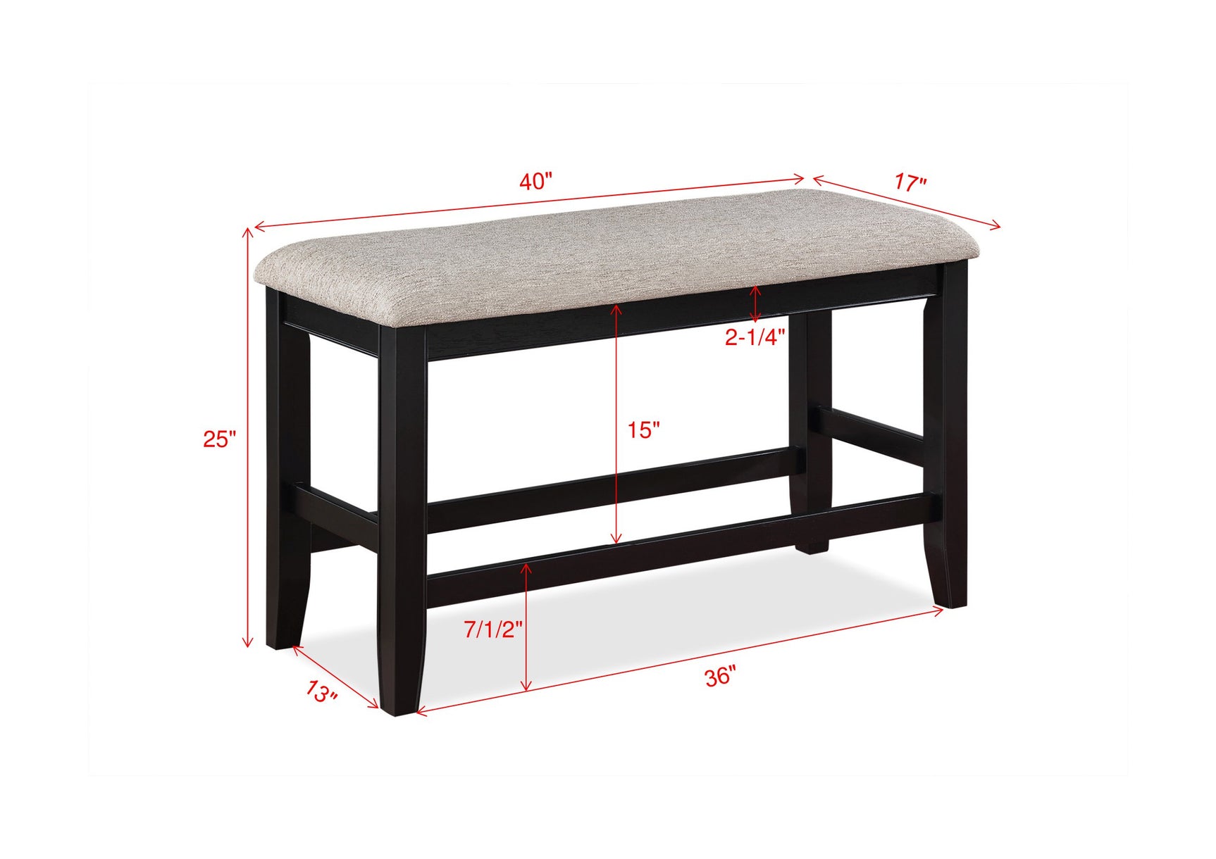 Fulton Charcoal/Light Gray Counter Height Dining Set - Ornate Home