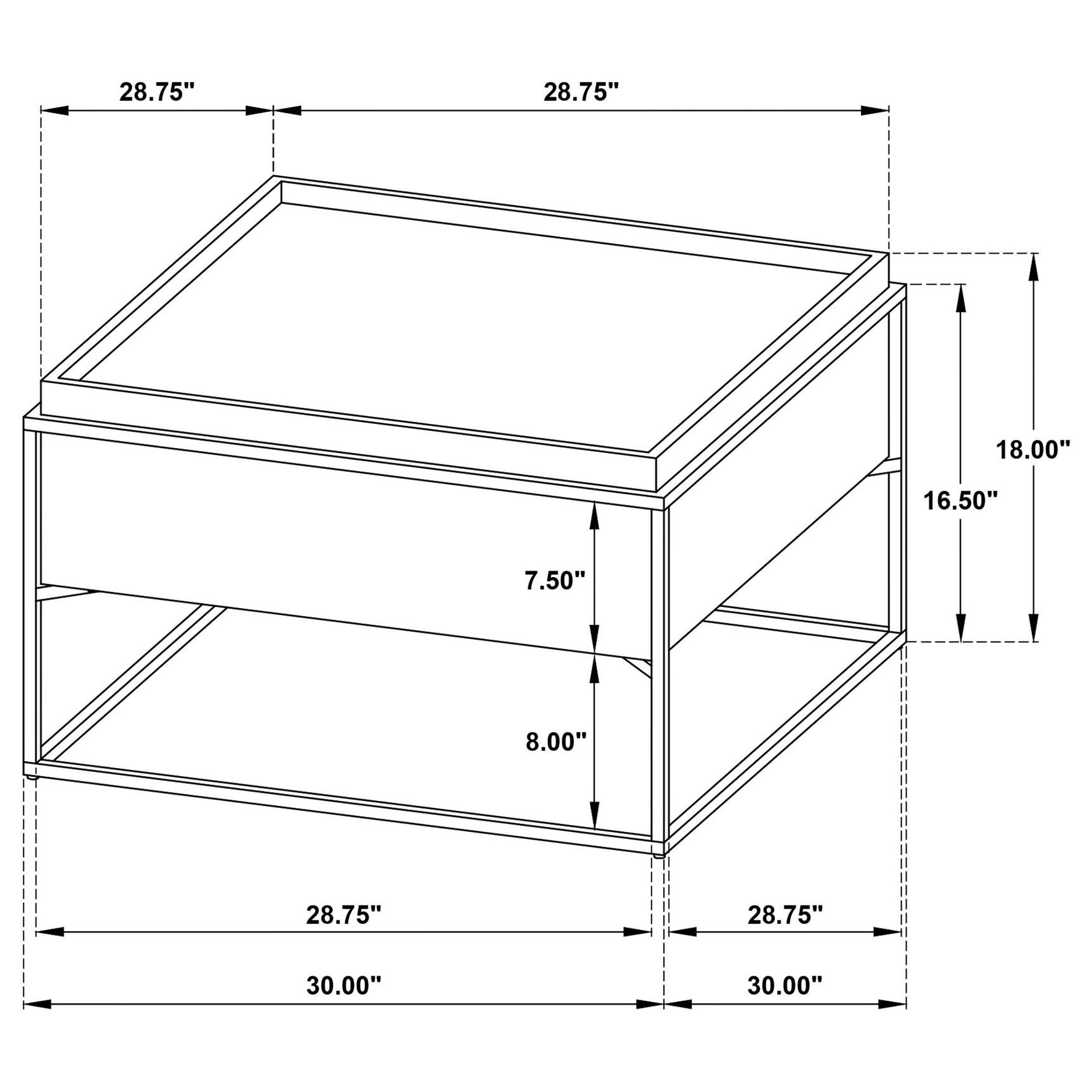 Fulton Dark Brown 30-inch Square Mango Wood Coffee Table - Ornate Home