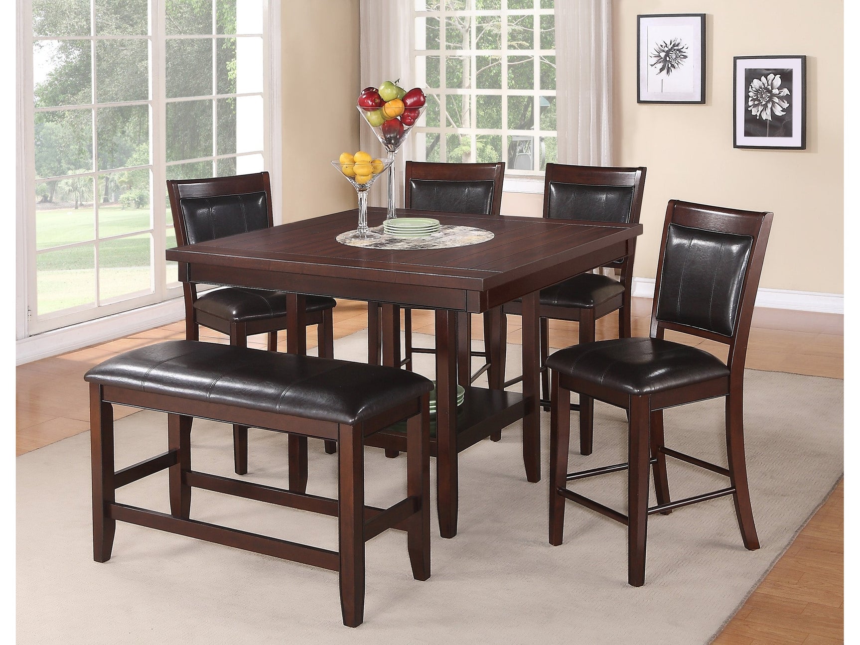 Fulton Espresso/Black Counter Height Dining Set - Ornate Home