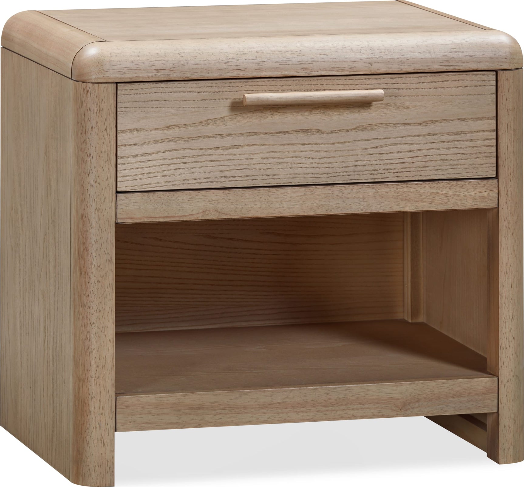 Furano Ginger One Drawer One Shelf Ash Wood Nightstand - Ornate Home