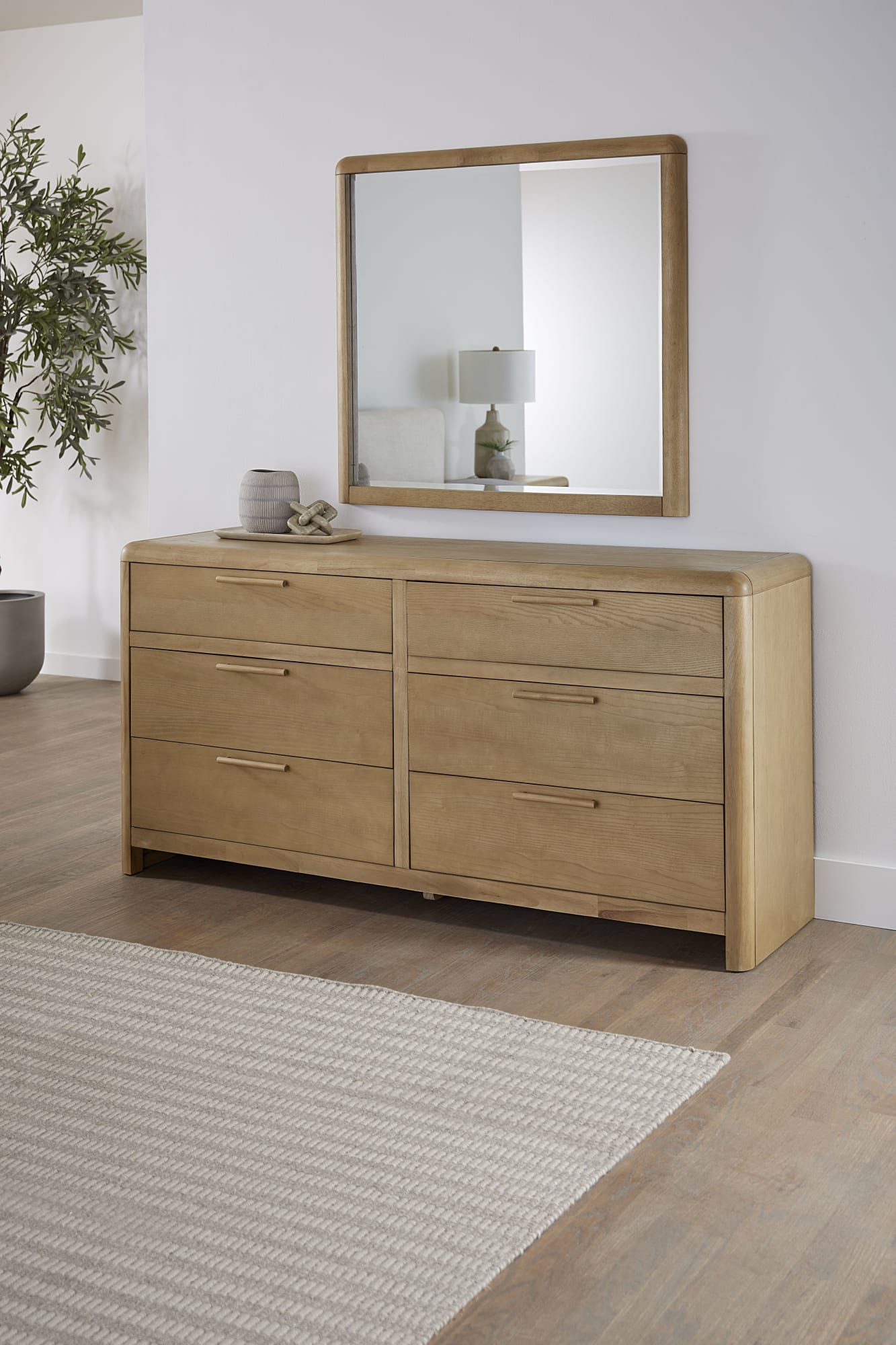 Furano Ginger Six Drawer Ash Wood Dresser - Ornate Home