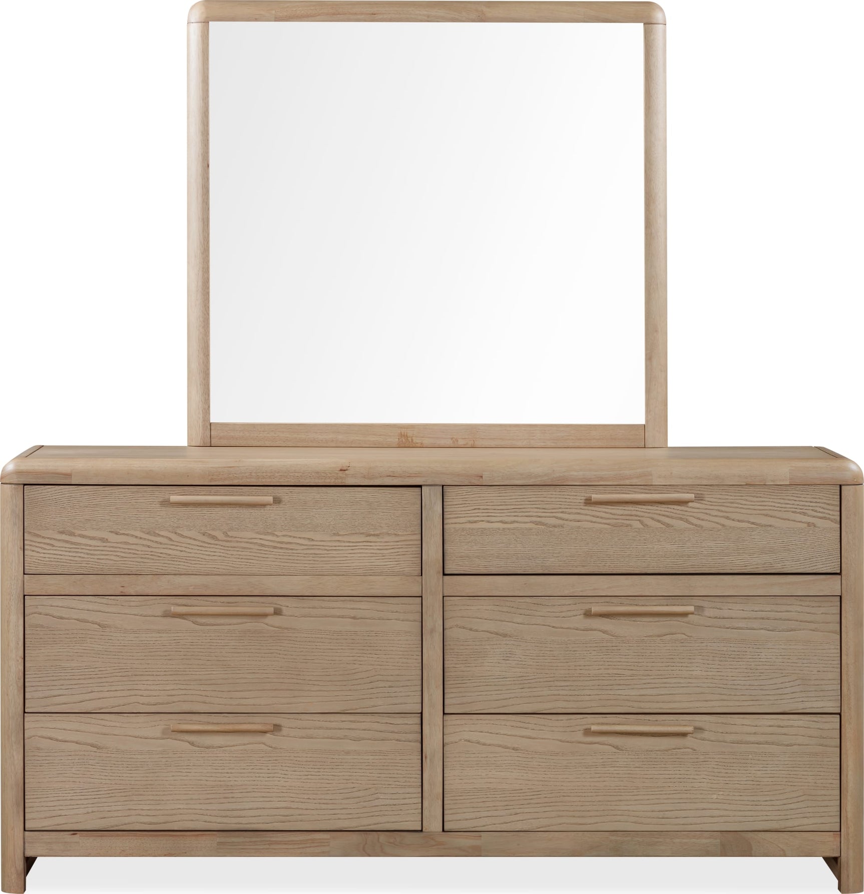 Furano Ginger Six Drawer Ash Wood Dresser - Ornate Home