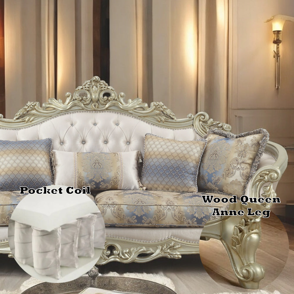Furniture Gorsedd Sofa in Antique White 52440 - Ornate Home