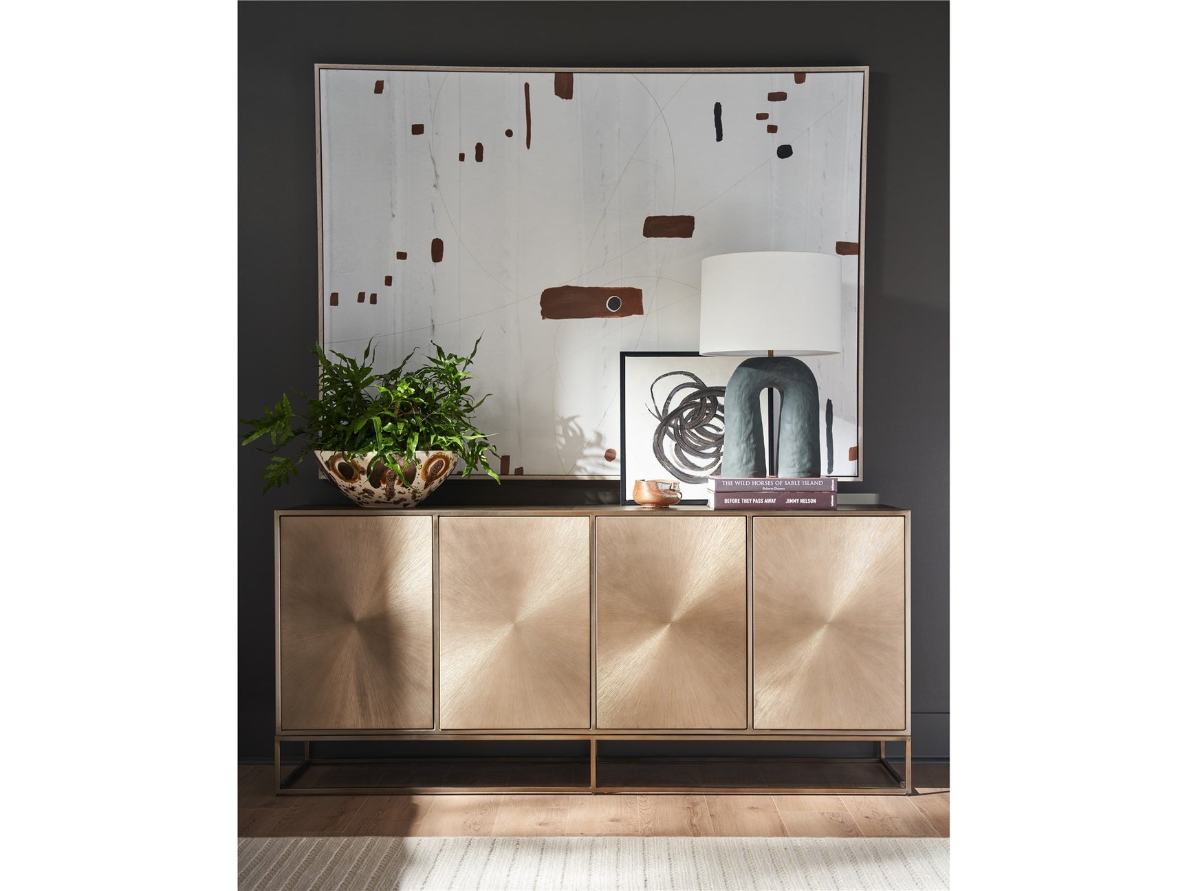 Fusion Aged Brass Credenza - Ornate Home