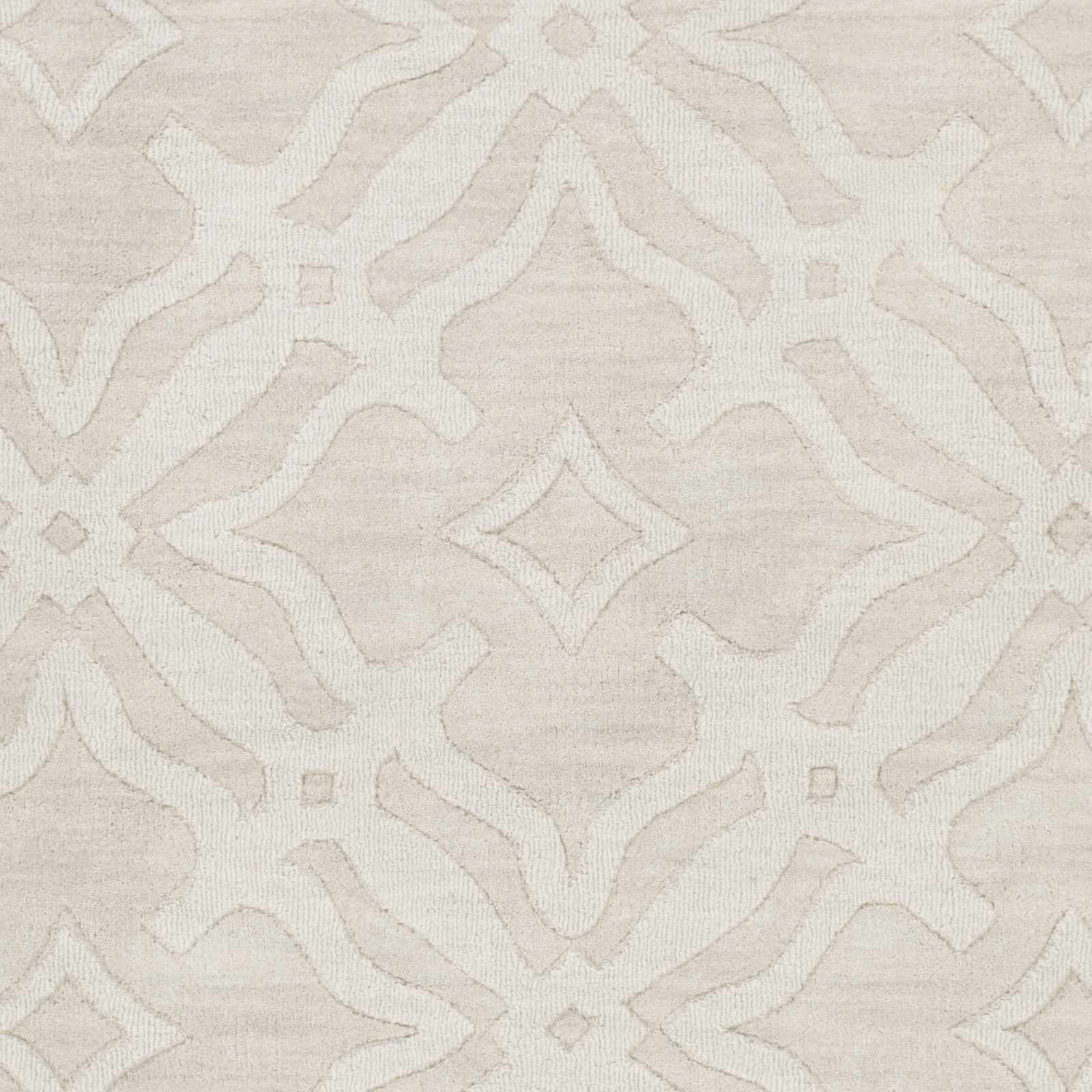 Fyffe Embossed Beige Wool Area Rug - Ornate Home