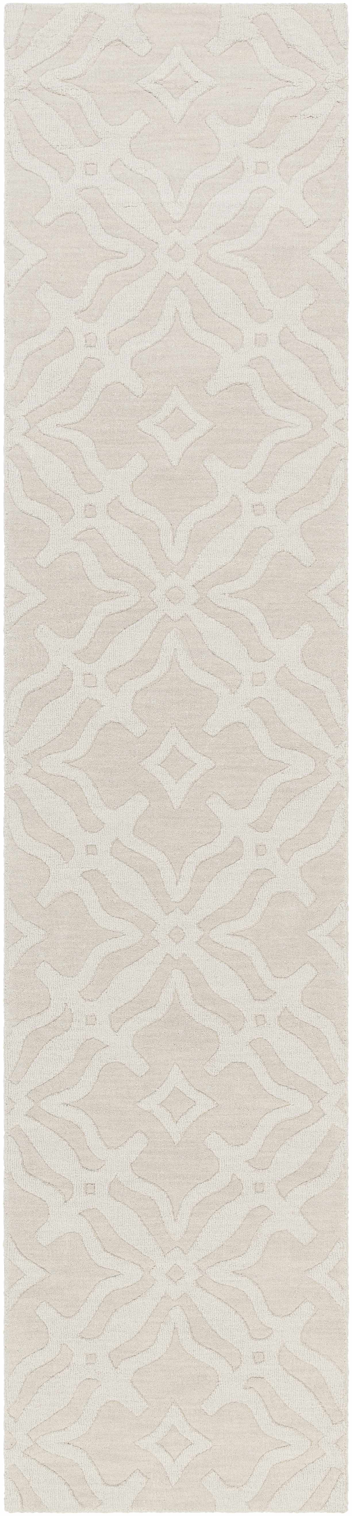 Fyffe Embossed Beige Wool Area Rug - Ornate Home