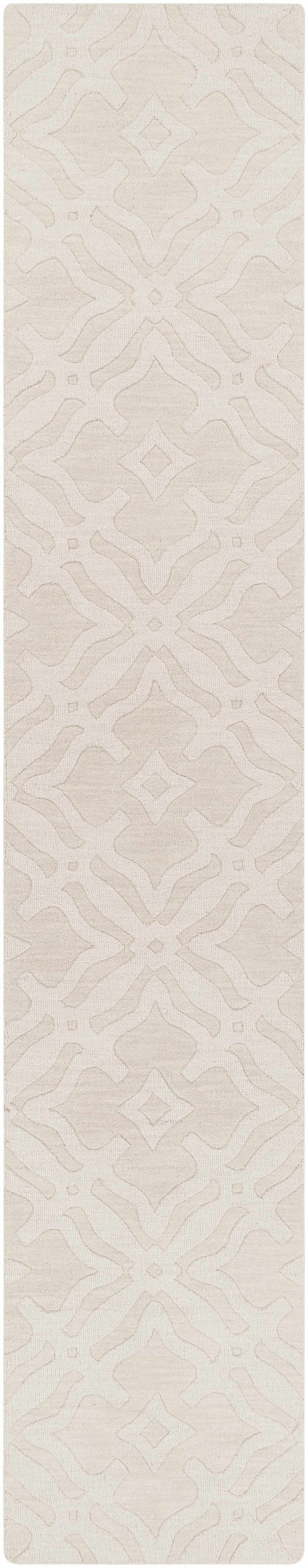 Fyffe Embossed Beige Wool Area Rug - Ornate Home