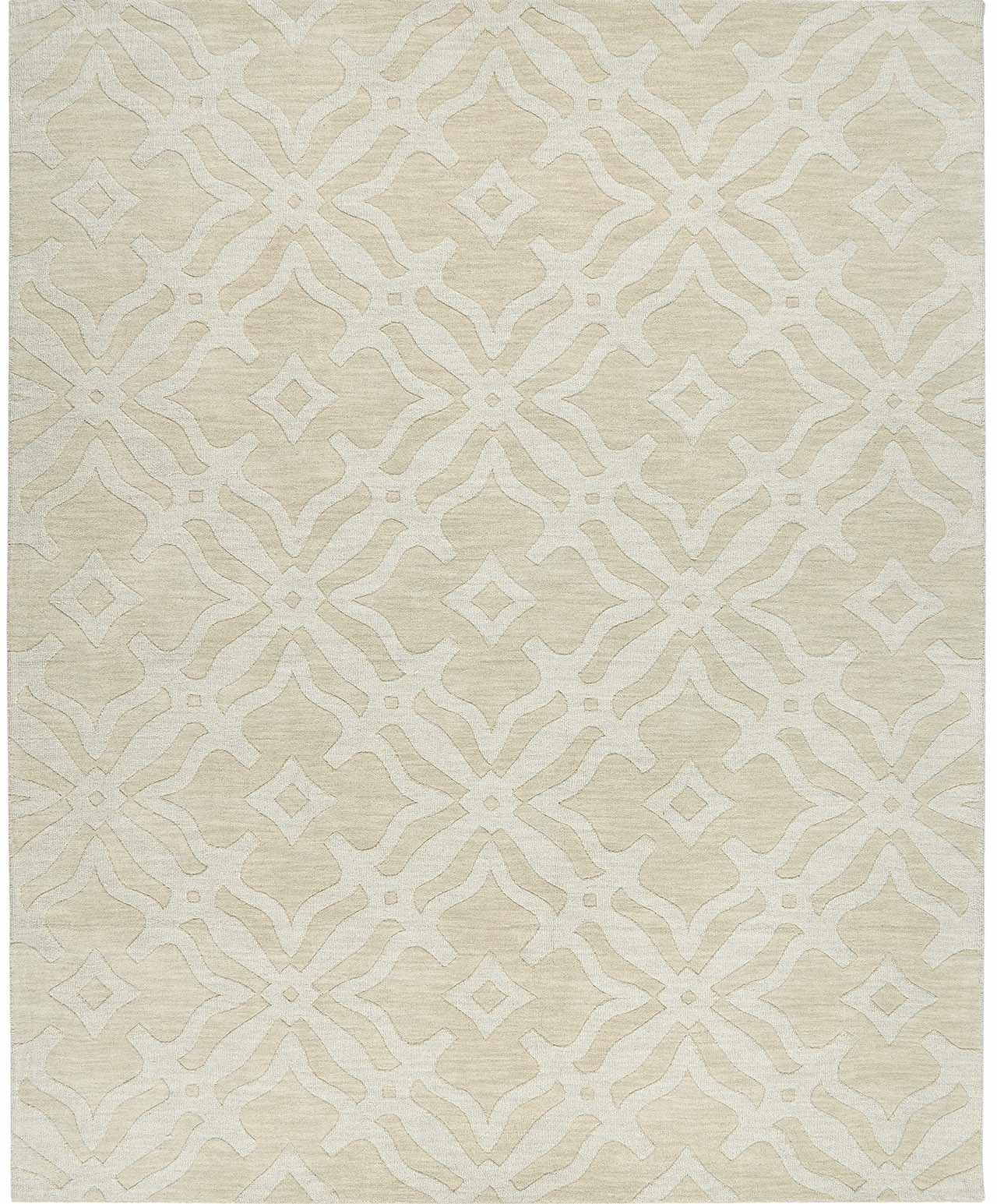 Fyffe Embossed Beige Wool Area Rug - Ornate Home