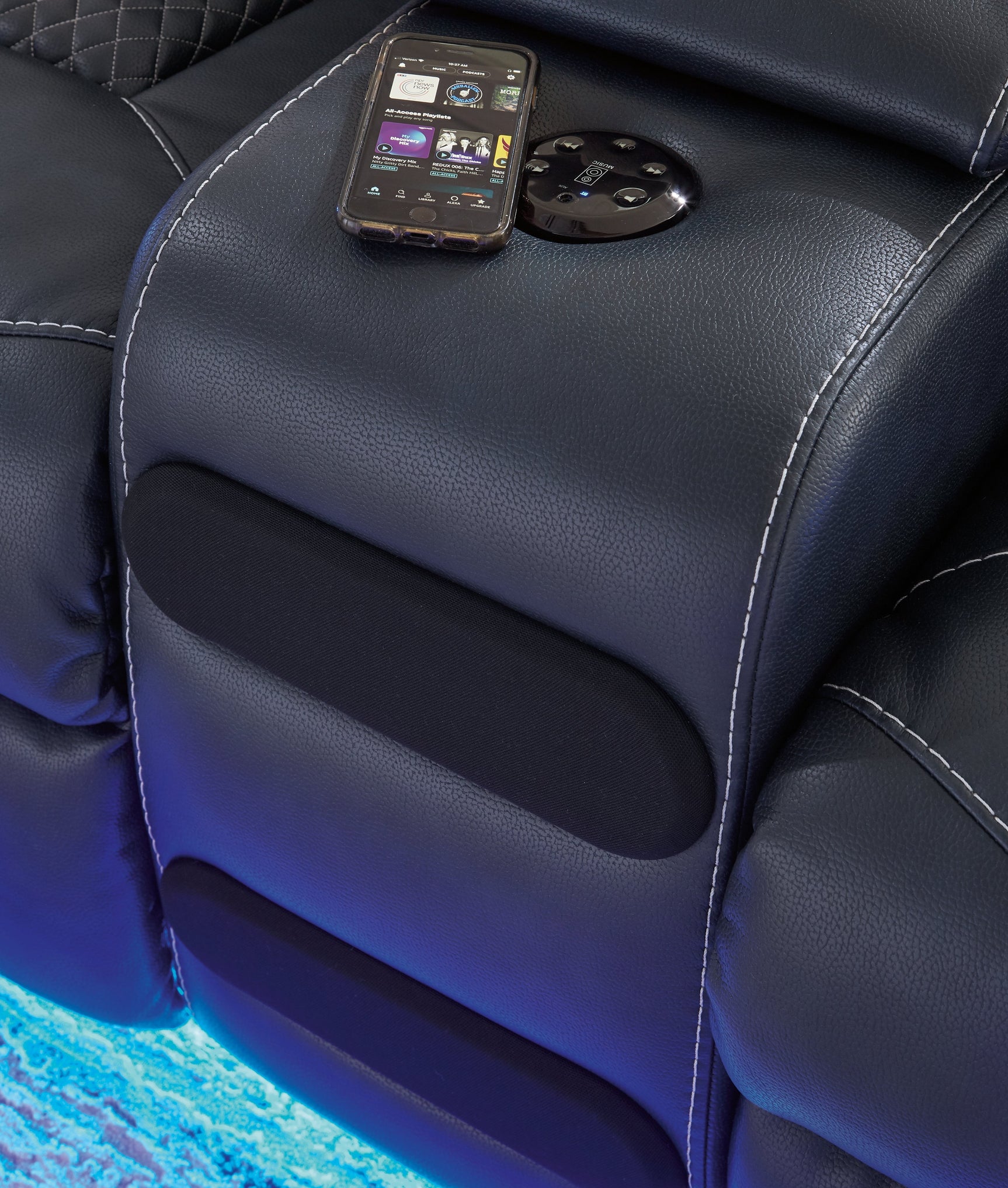 Fyne-Dyme Sapphire Power Reclining Loveseat with Console (Online Special Price) - Ornate Home