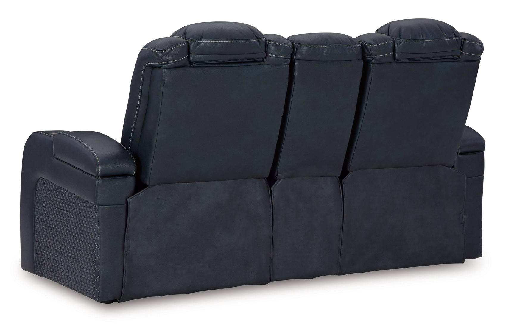 Fyne-Dyme Sapphire Power Reclining Loveseat with Console - Ornate Home
