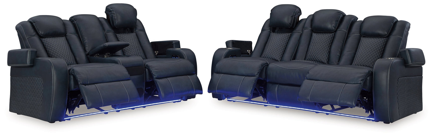 Fyne-Dyme Sapphire Power Reclining Sofa and Loveseat (Online Special Price) - Ornate Home
