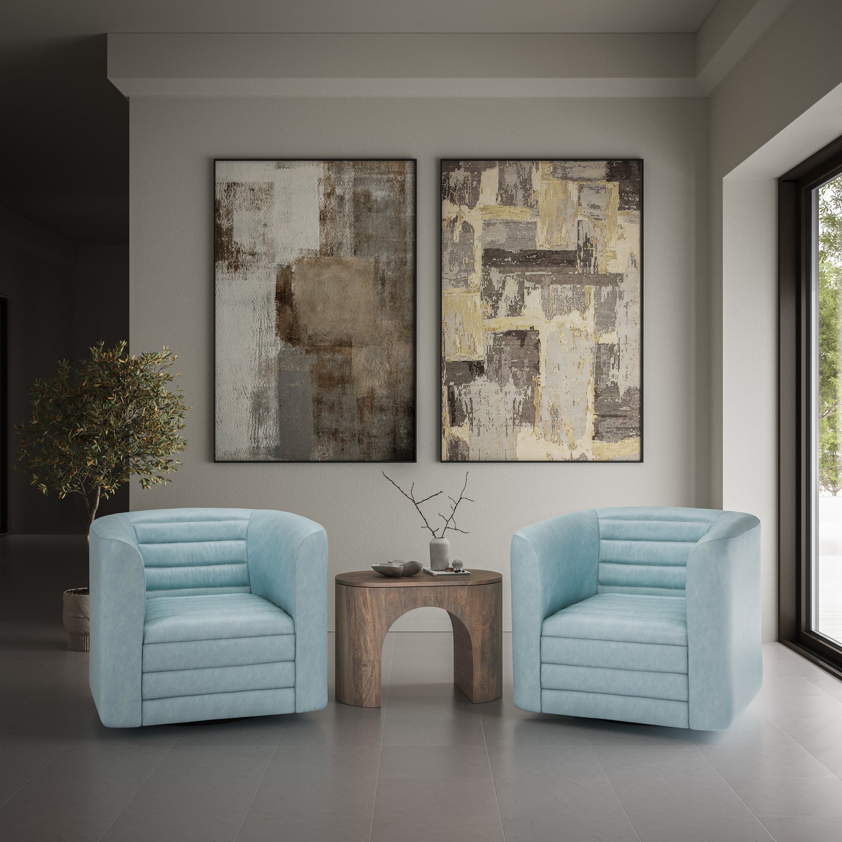 GT Swivel Aqua Accent Chair - Ornate Home