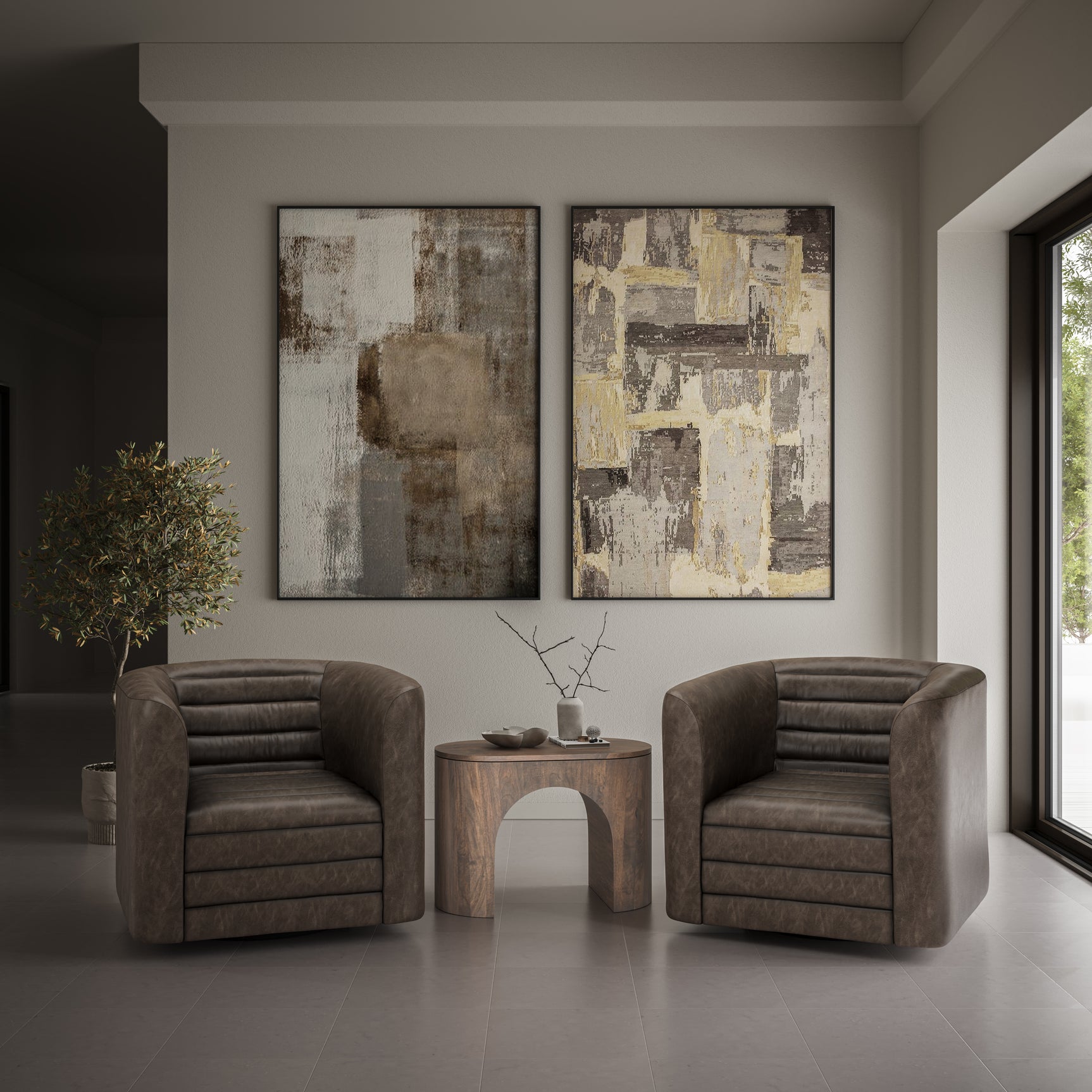 GT Swivel Dark Brown Accent Chair - Ornate Home